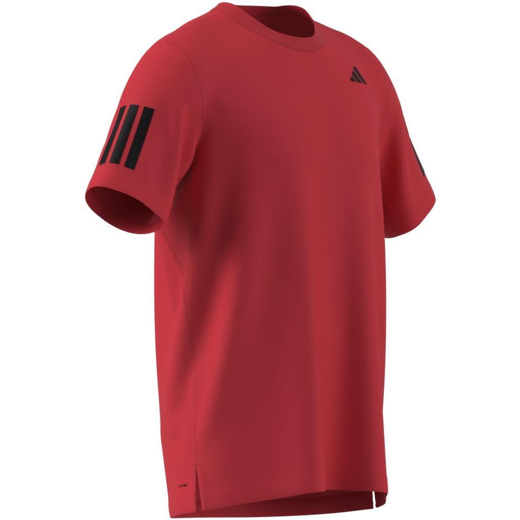 Club Tennis Climacool 3-Stripes T-Shirt, Red, A701_ONE, large image number 11