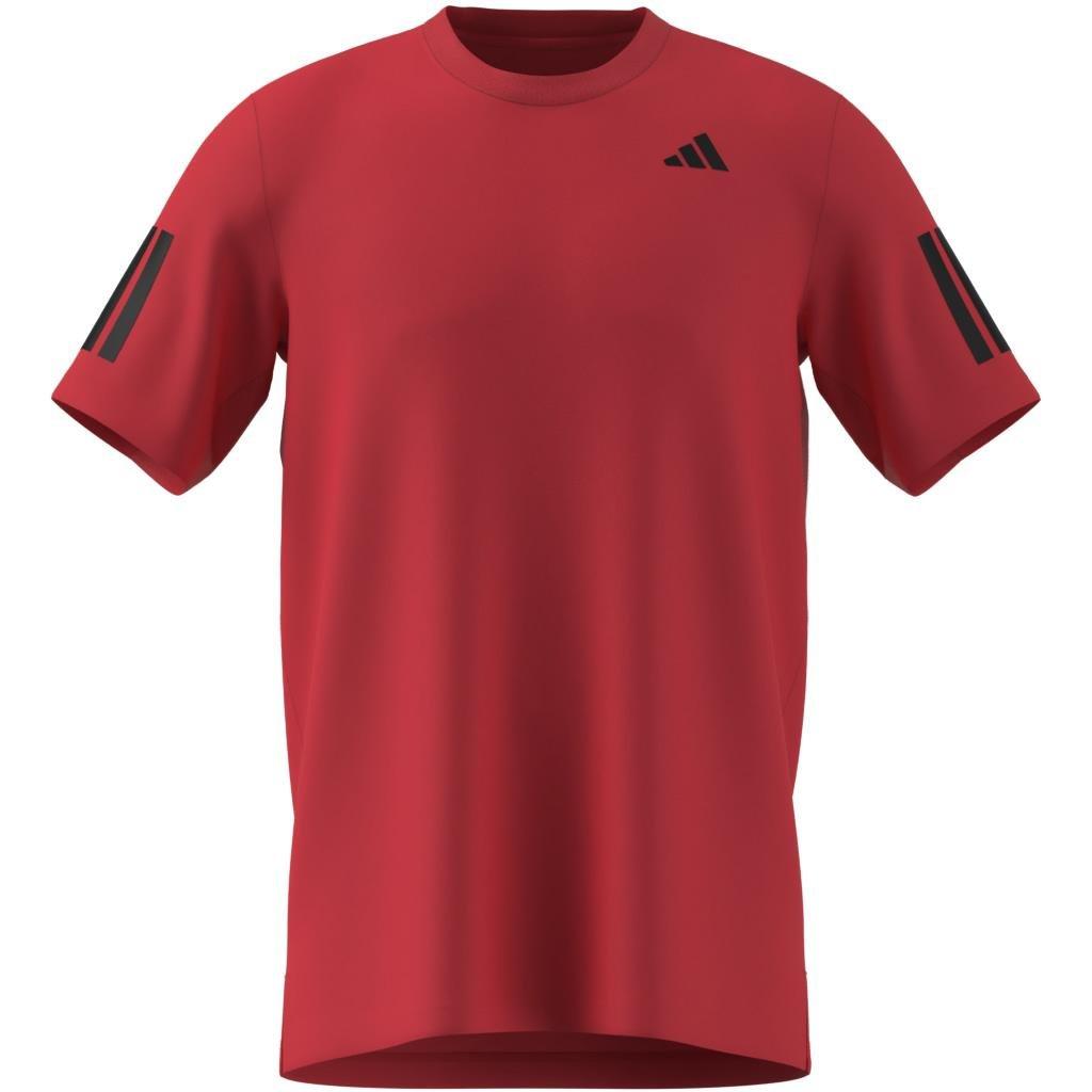 Club Tennis Climacool 3-Stripes T-Shirt, Red, A701_ONE, large image number 12