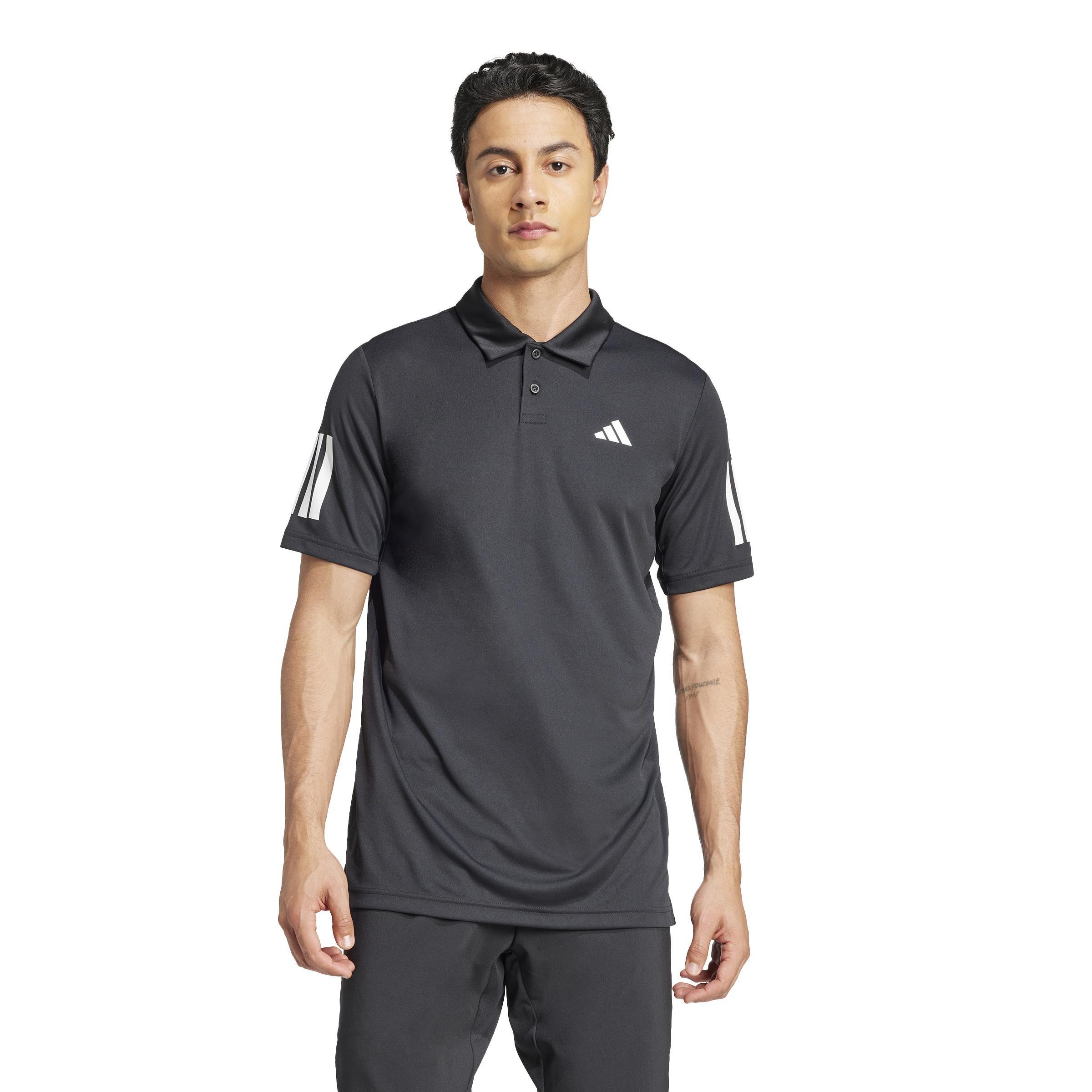 Club Tennis 3-Stripes Polo Shirt, Black, , large image number 4