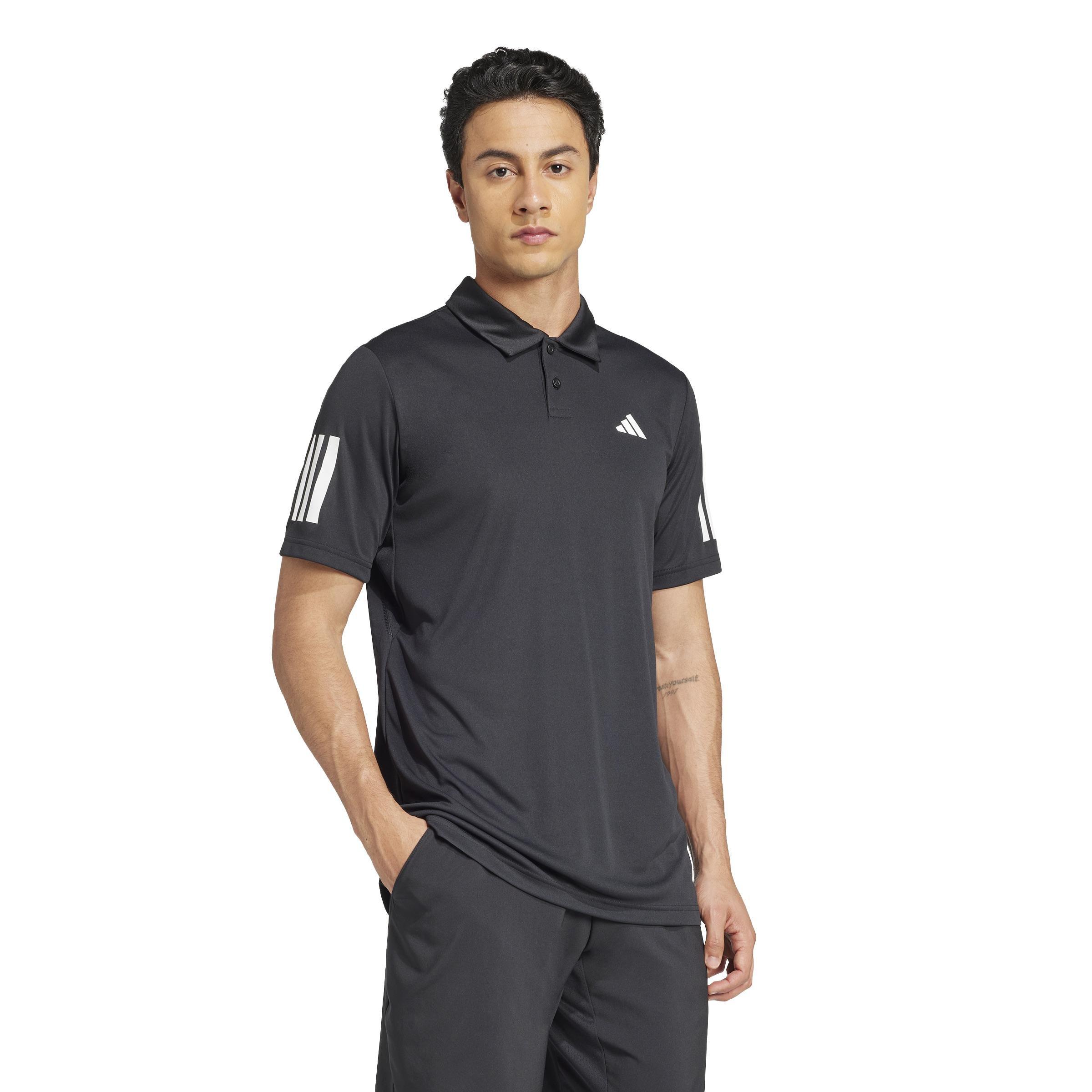 Club Tennis 3-Stripes Polo Shirt, Black, , large image number 6