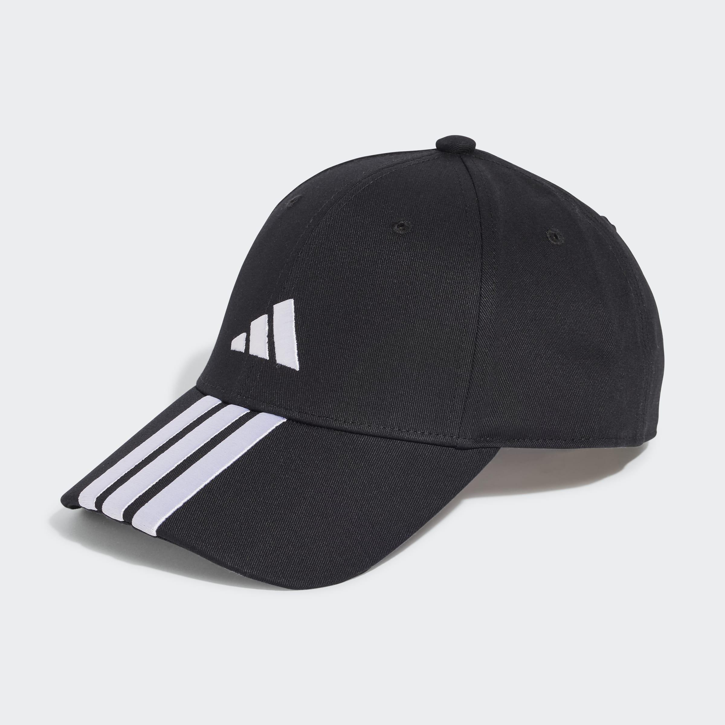 Unisex 3-Stripes New Logo Baseball Cap, Black, A701_ONE, medium