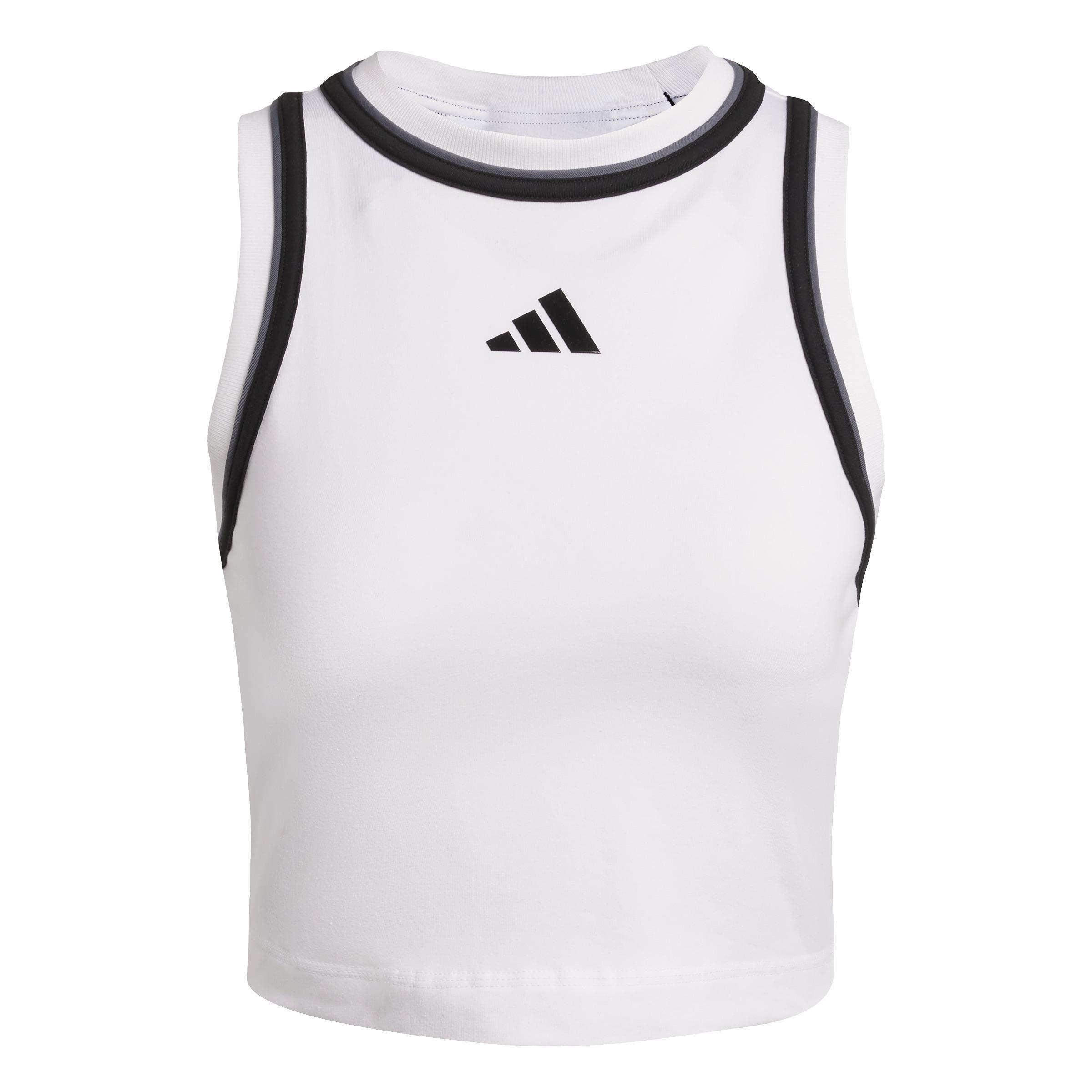 Essentials Color-Pop Cotton Crop Tank Top, White, , large image number 0