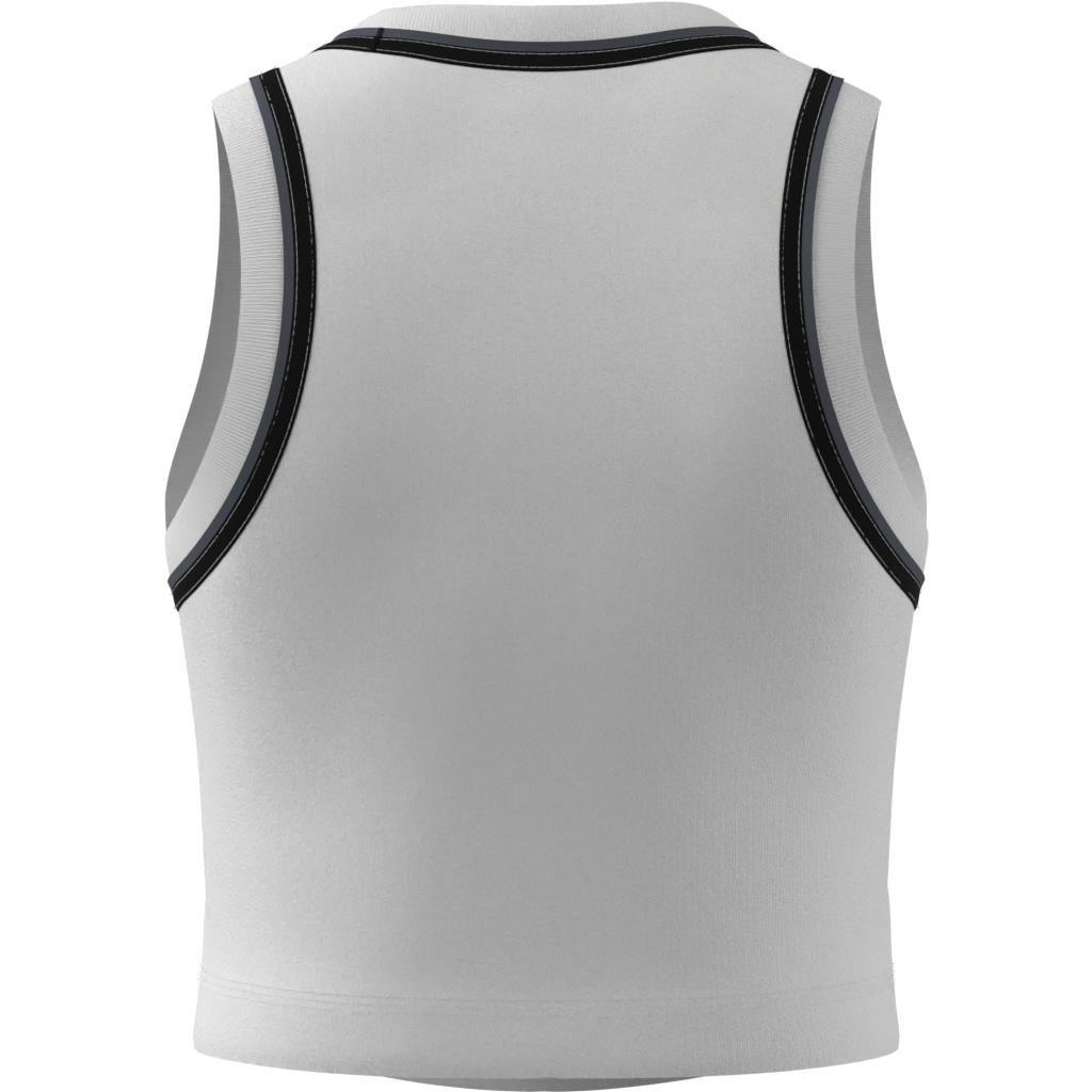 Essentials Color-Pop Cotton Crop Tank Top, White, , large image number 14