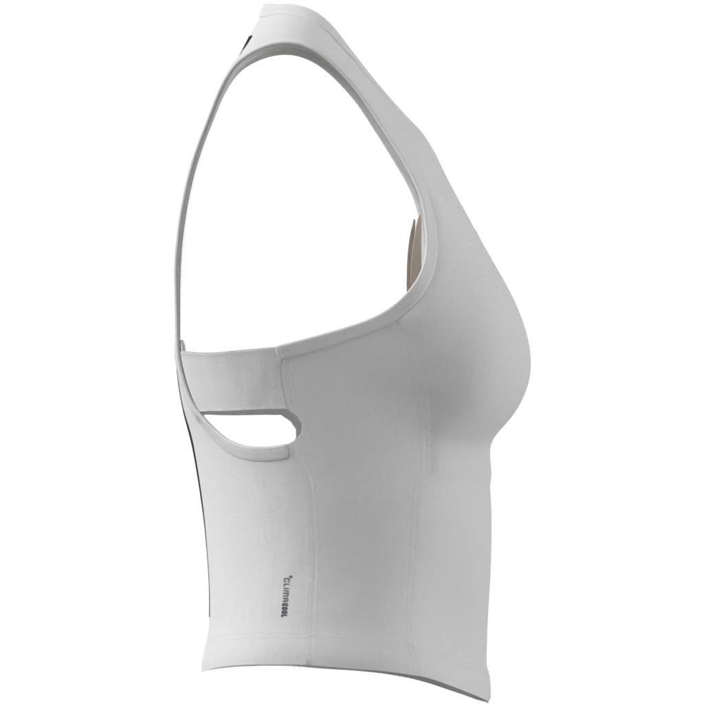 Power 3-Stripes Racerback Bra Tank Top, White, , large image number 4