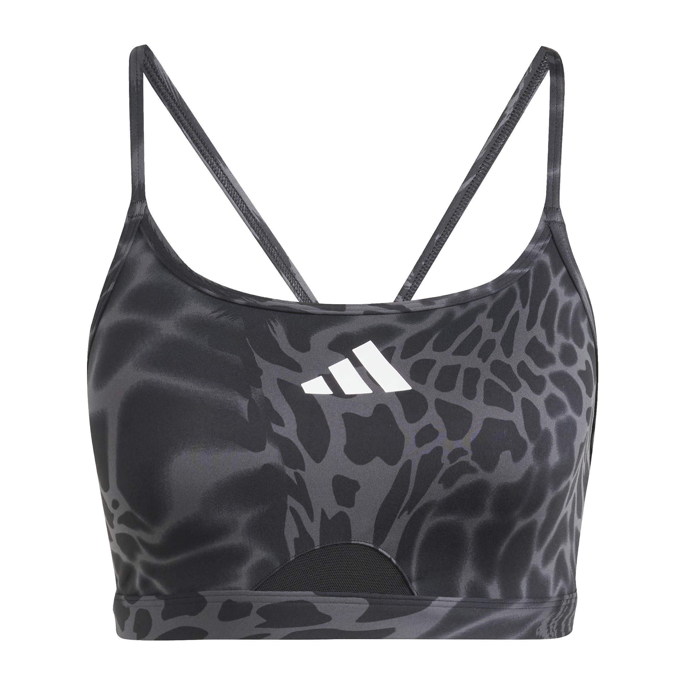 Aeroreact Training Light Support 3-Stripes Bra, Black, A701_ONE, large image number 0