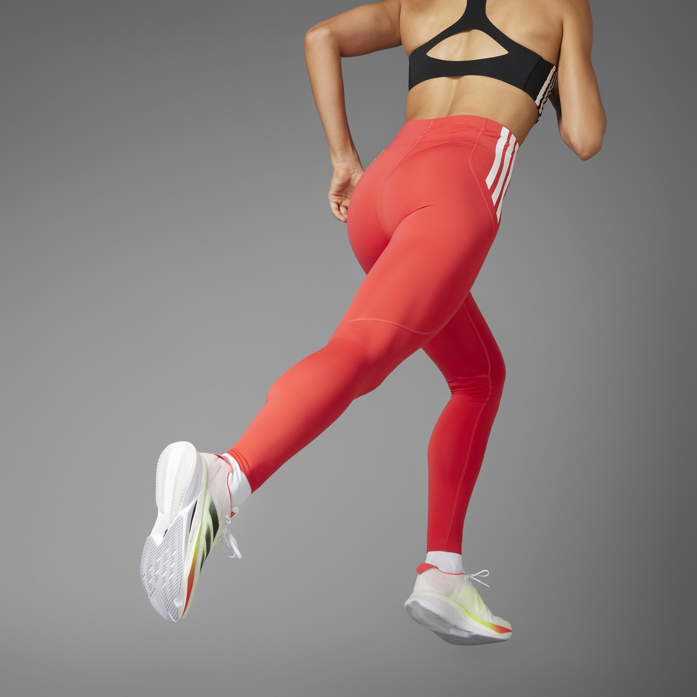 Adizero Full Length Leggings, Red, A701_ONE, large image number 4