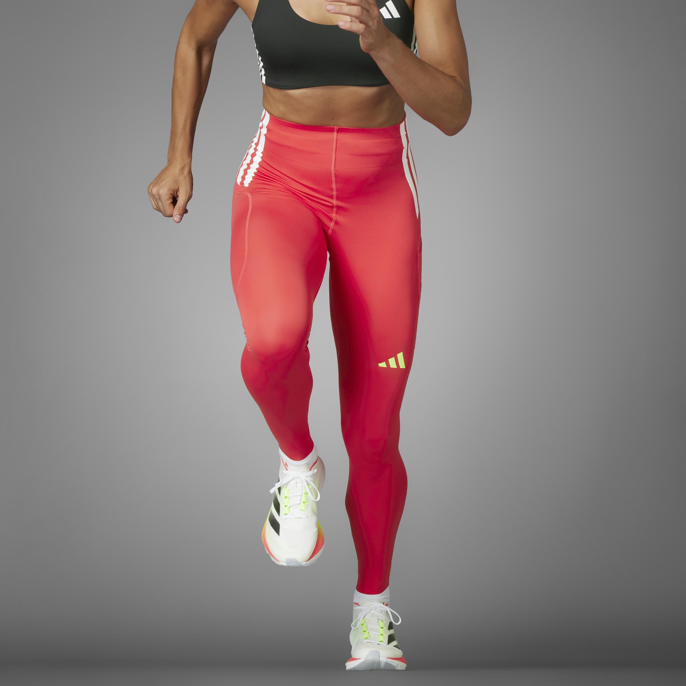 Adizero Full Length Leggings, Red, A701_ONE, large image number 5