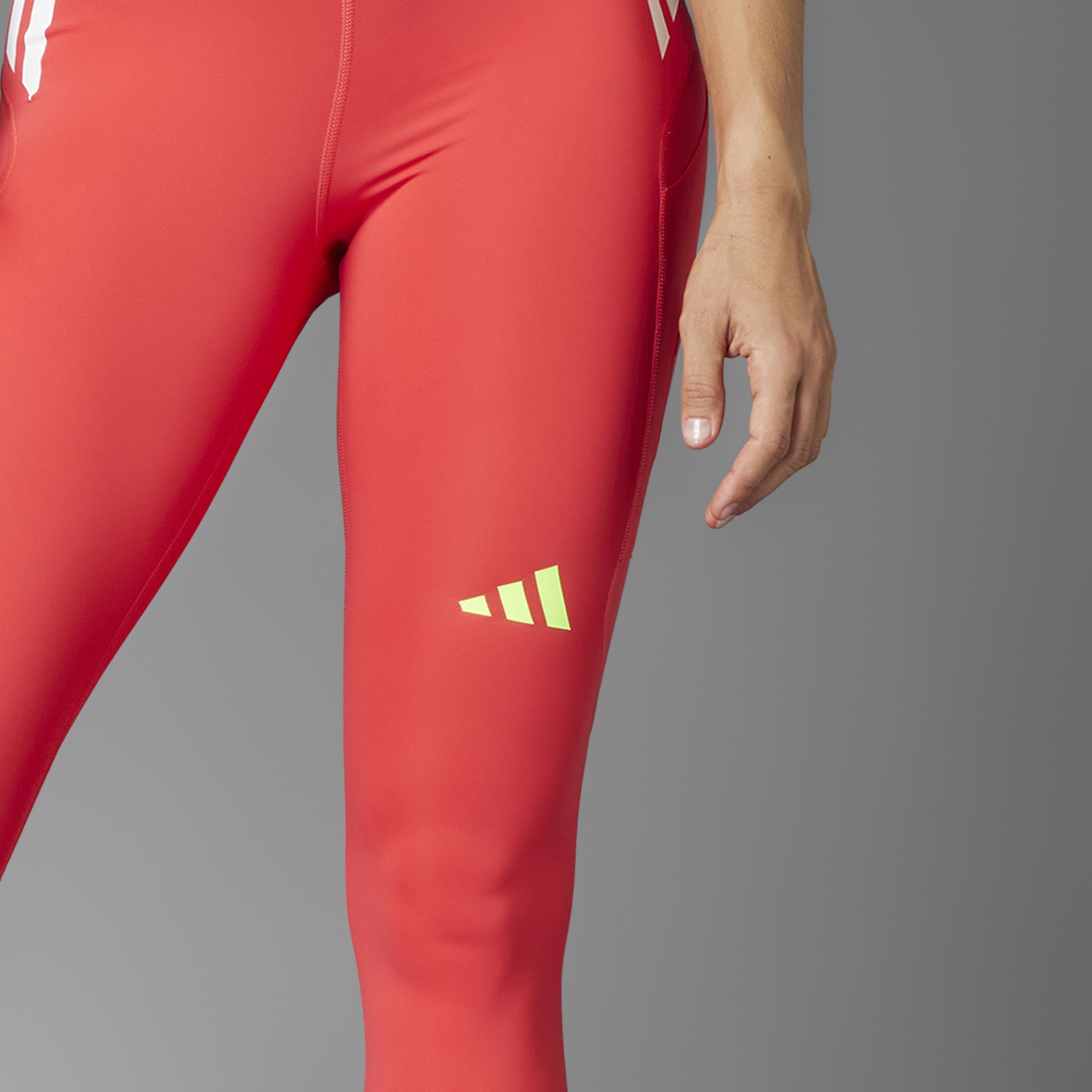 Adizero Full Length Leggings, Red, A701_ONE, large image number 8