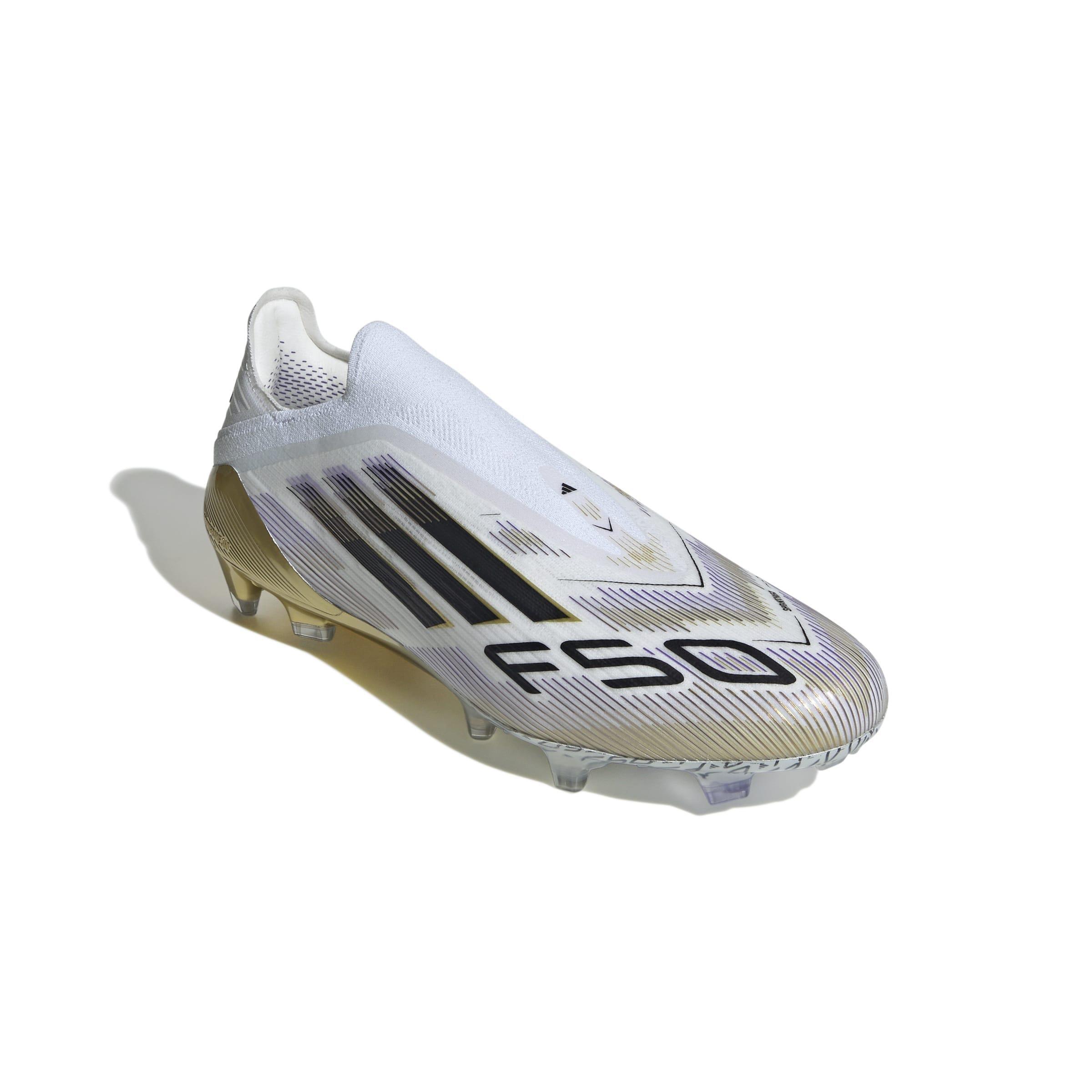 Unisex F50 Elite Laceless Firm Ground Boots, White, A701_ONE, medium