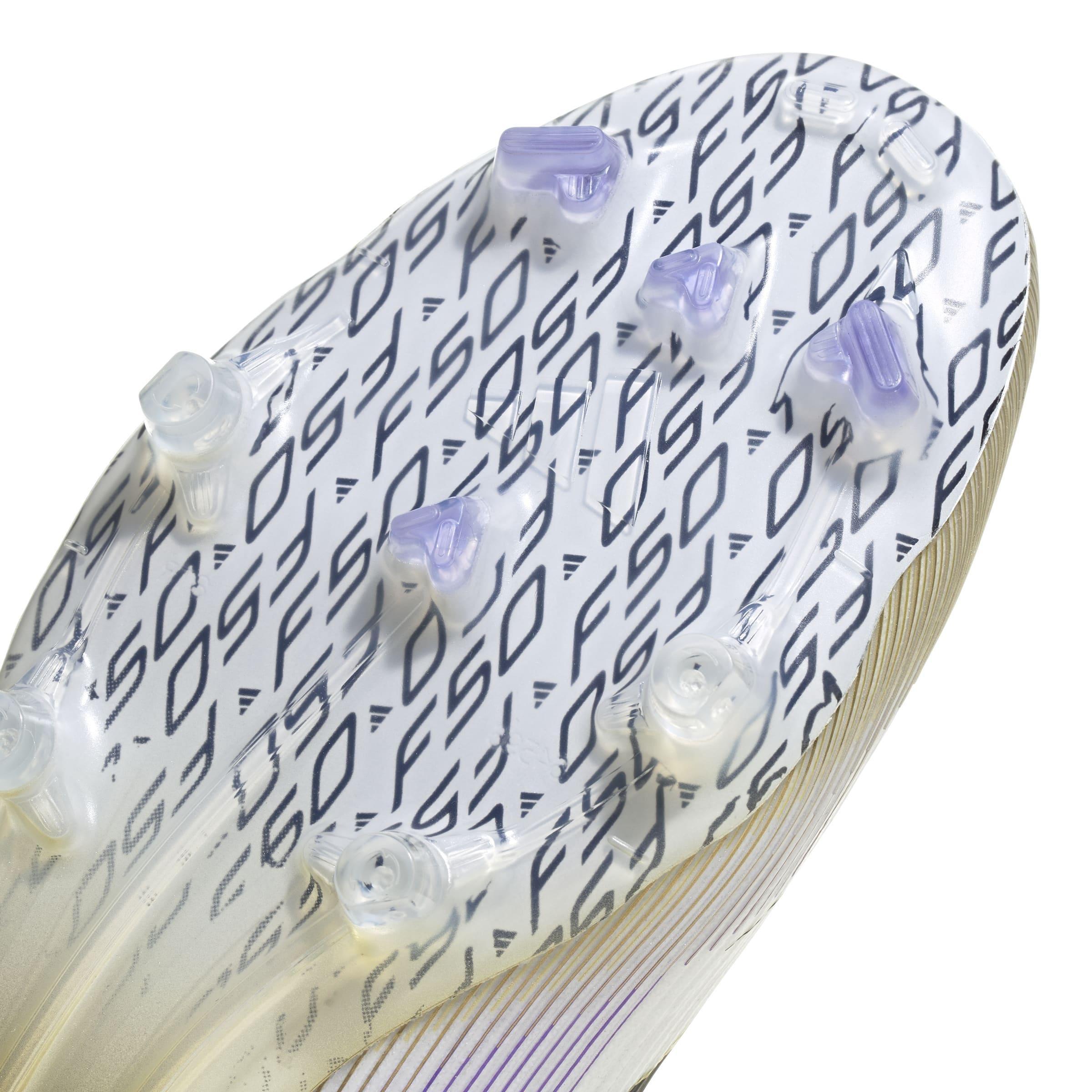 Unisex F50 Elite Laceless Firm Ground Boots, White, A701_ONE, large image number 5