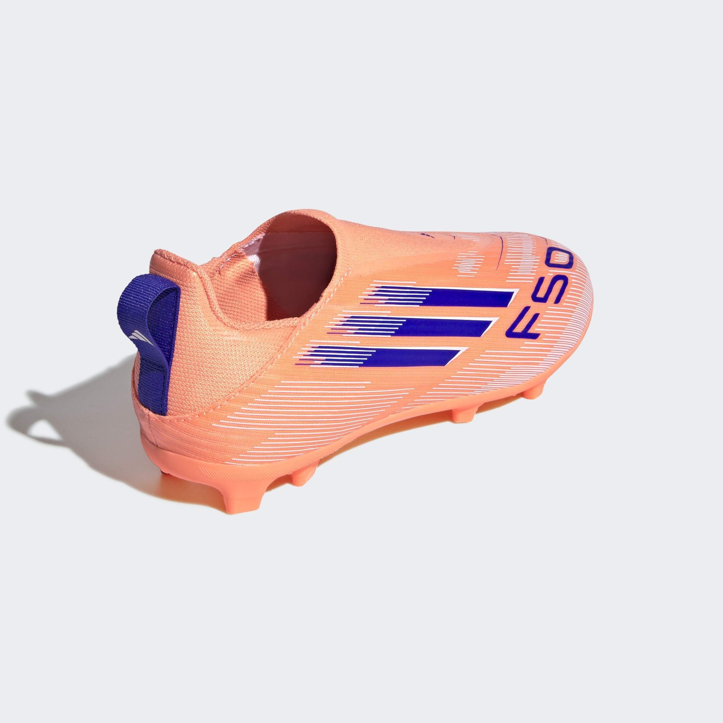 Kids Unisex F50 League Laceless Firm/Multi-Ground Boots, Orange, A701_ONE, large image number 3
