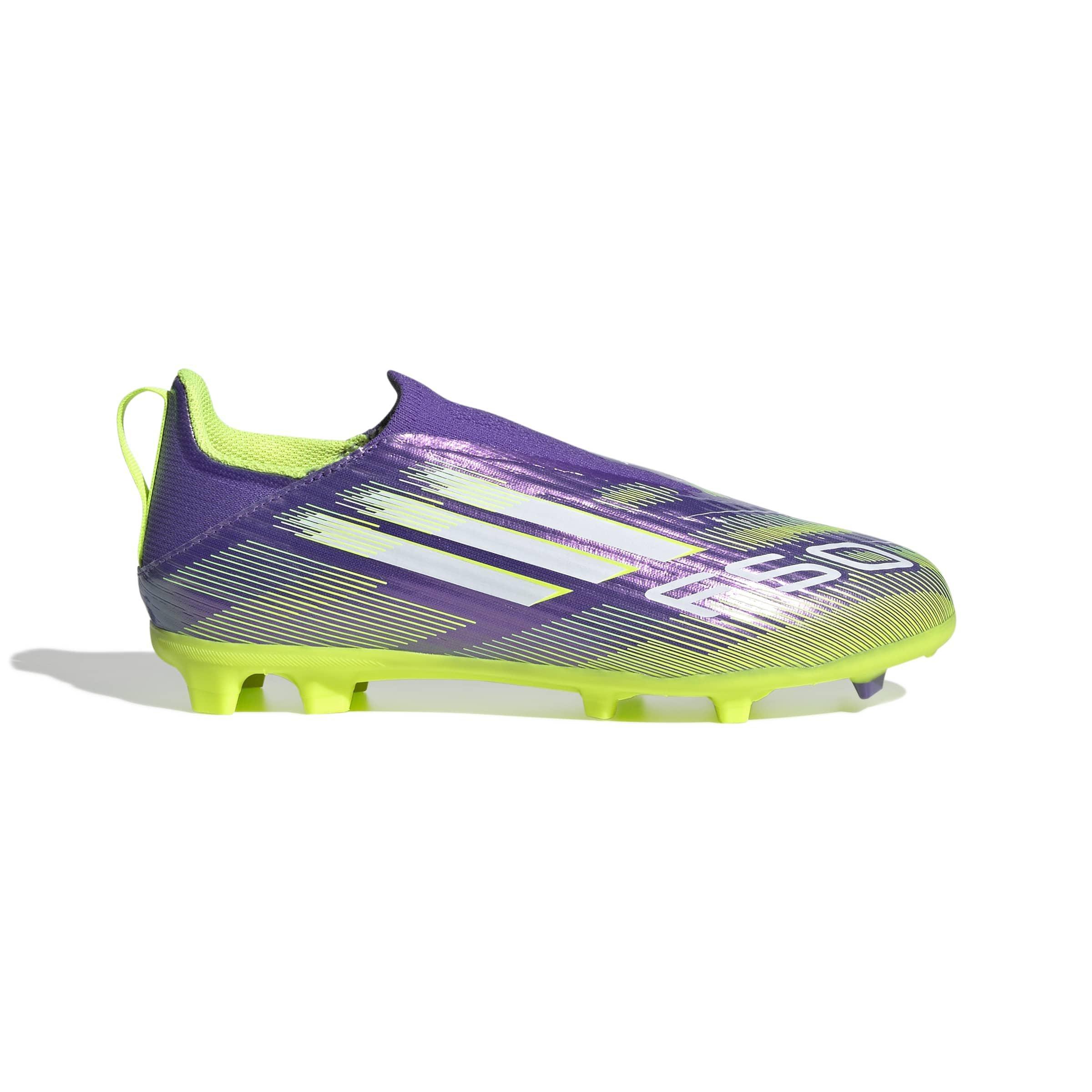 Kids Unisex F50 League Laceless Firm/Multi-Ground Boots, Purple, , large image number 0