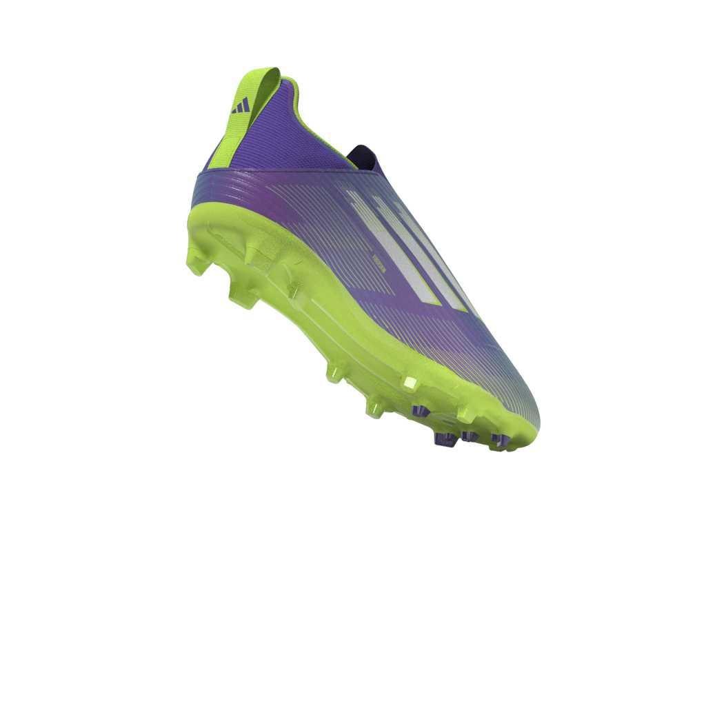 Kids Unisex F50 League Laceless Firm/Multi-Ground Boots, Purple, , large image number 6
