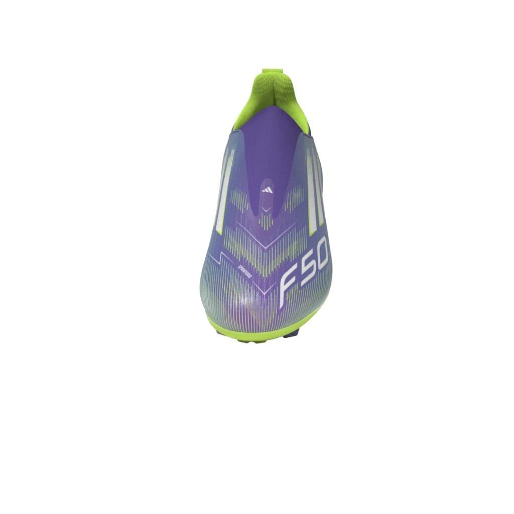 Kids Unisex F50 League Laceless Firm/Multi-Ground Boots, Purple, , large image number 8