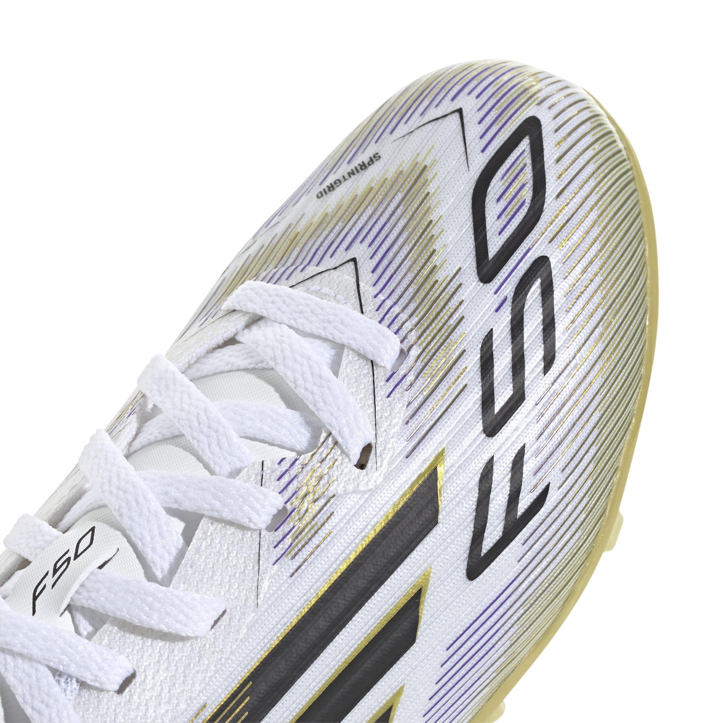Kids Unisex F50 League Firm/Multi-Ground Boots, White, , large image number 5