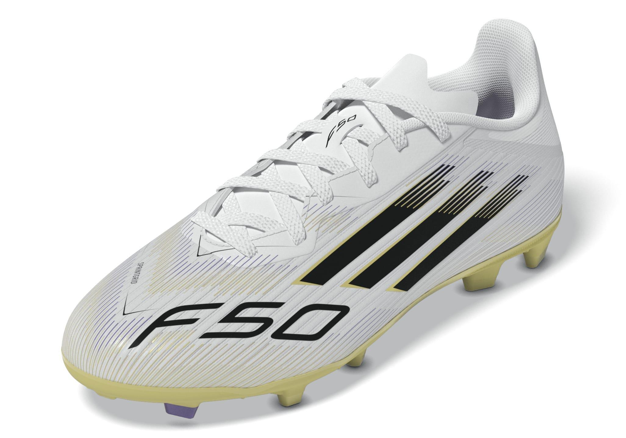 Kids Unisex F50 League Firm/Multi-Ground Boots, White, , large image number 6
