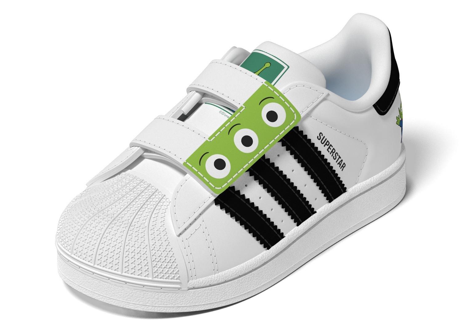 Unisex ADIDAS DISNEY PIXAR SUPERSTAR II COMFORT CLOSURE AR SHOES, White, A701_ONE, large image number 10