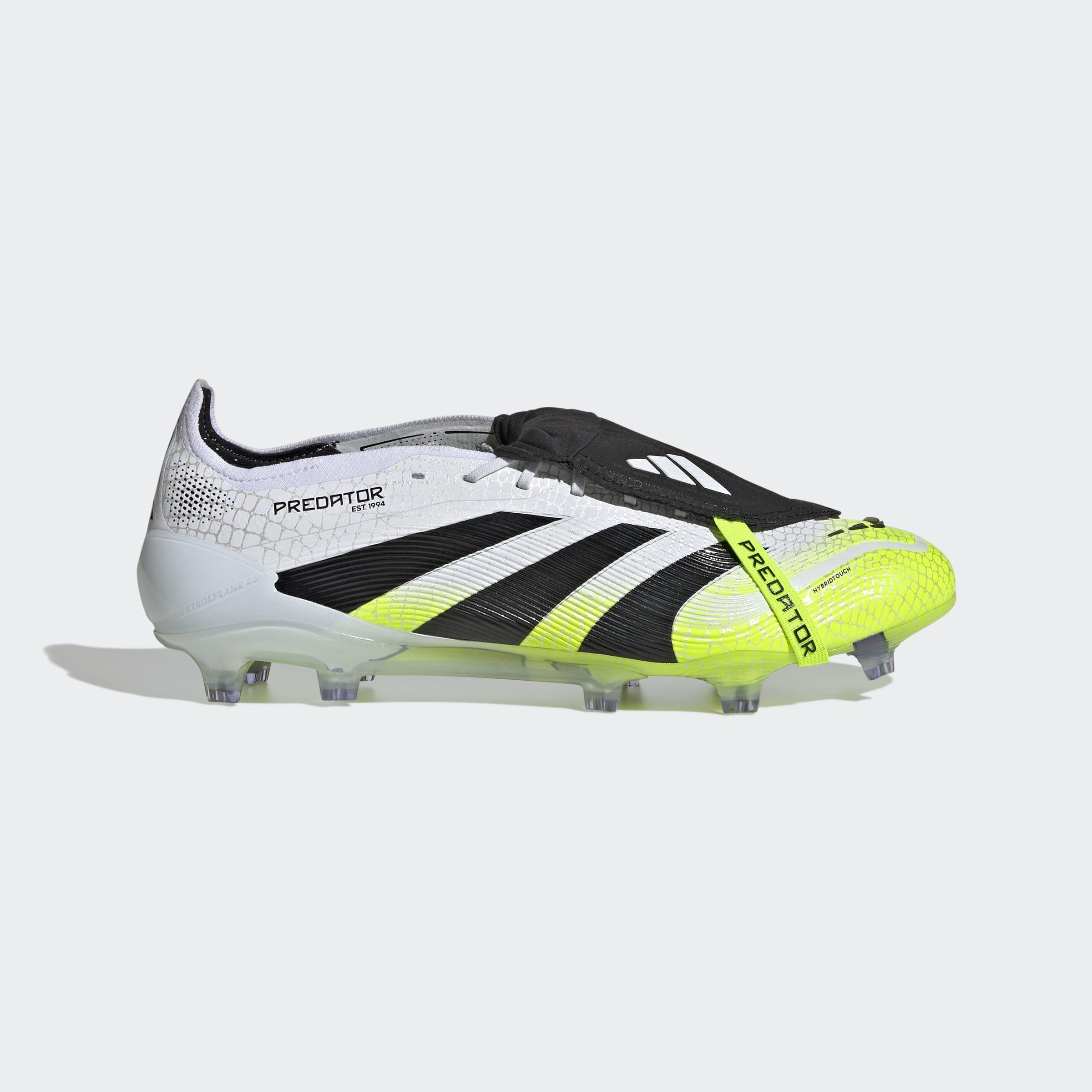 Unisex Predator Elite Fold-Over Tongue Firm Ground Boots, White, A701_ONE, large image number 0