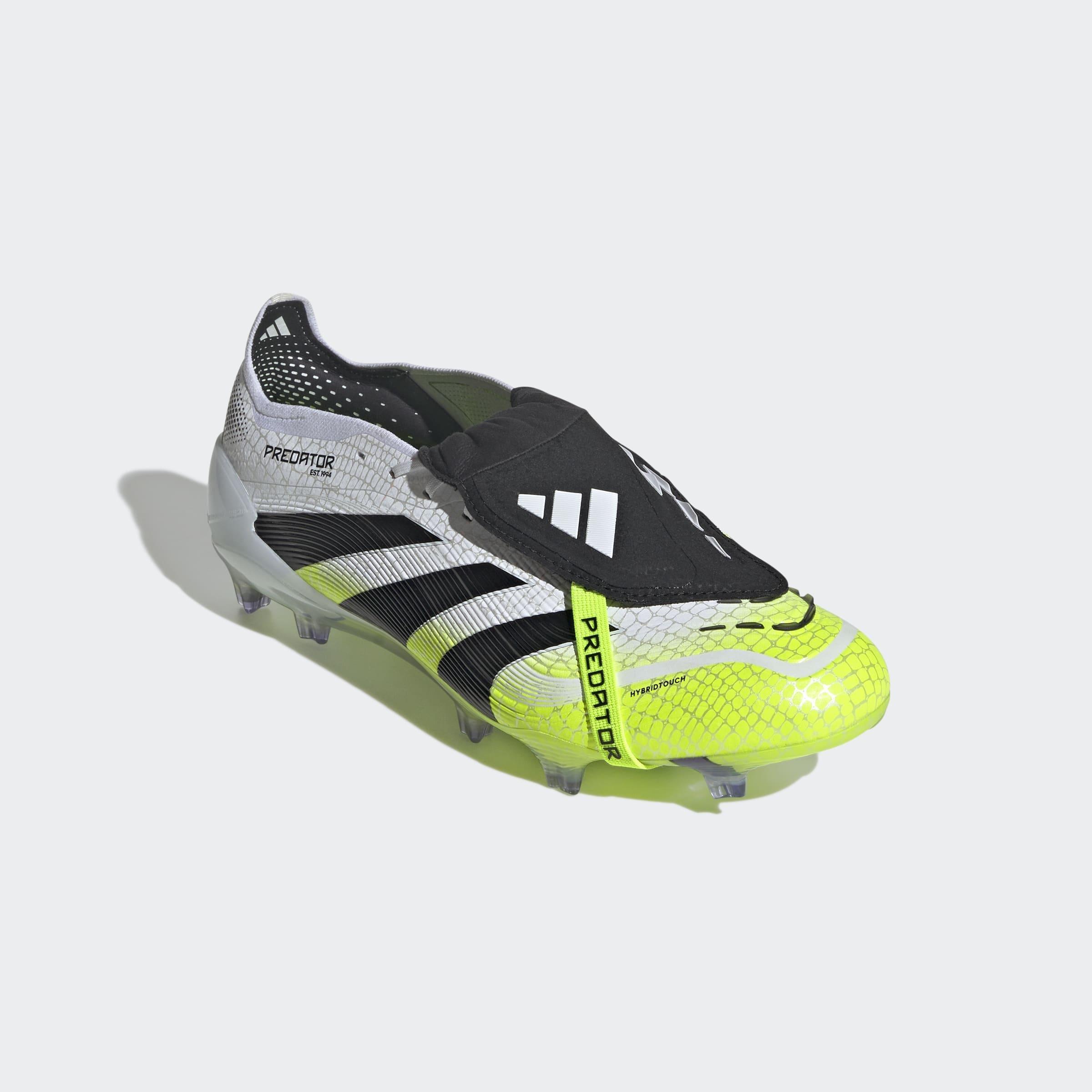 Unisex Predator Elite Fold-Over Tongue Firm Ground Boots, White, A701_ONE, large image number 2