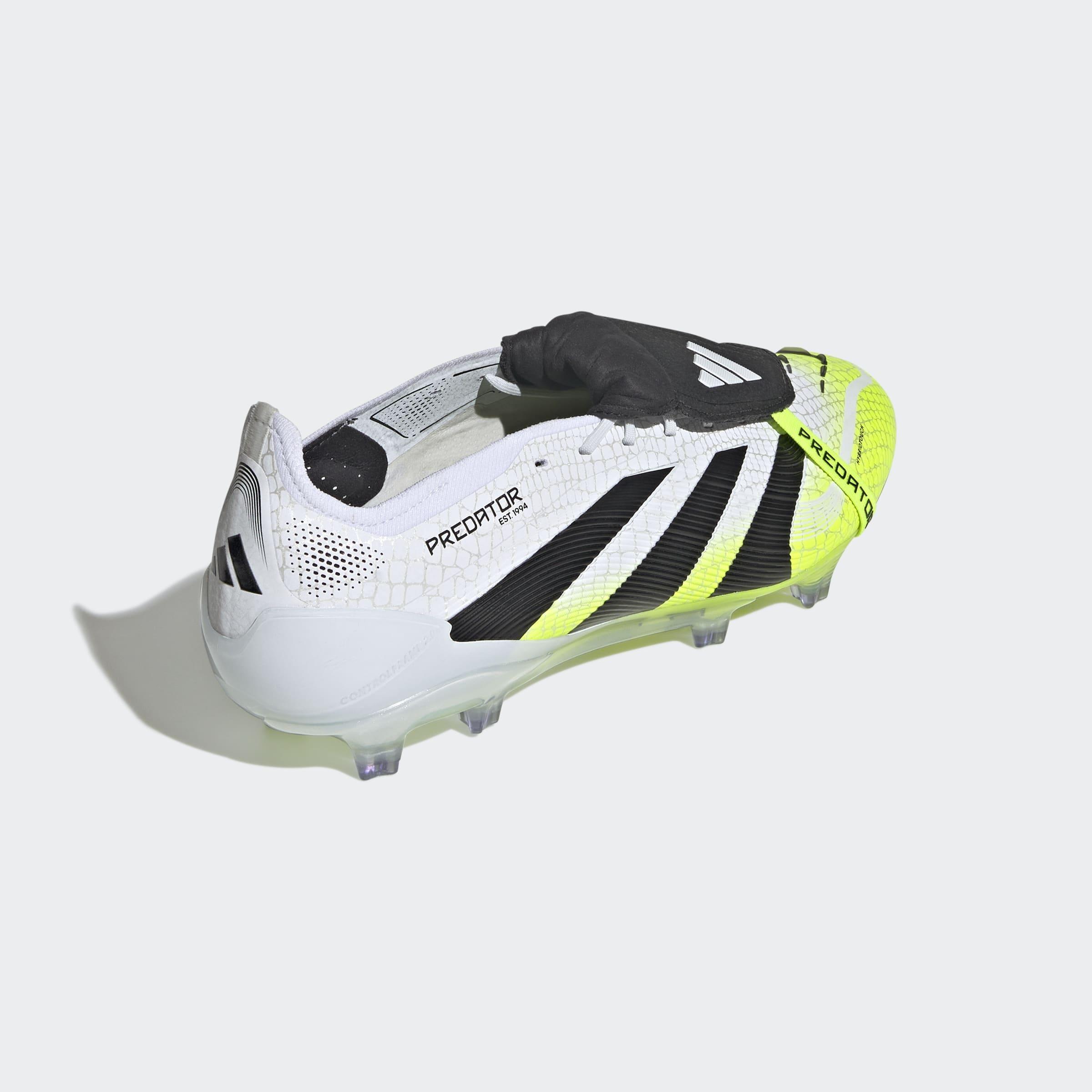 Unisex Predator Elite Fold-Over Tongue Firm Ground Boots, White, A701_ONE, large image number 3