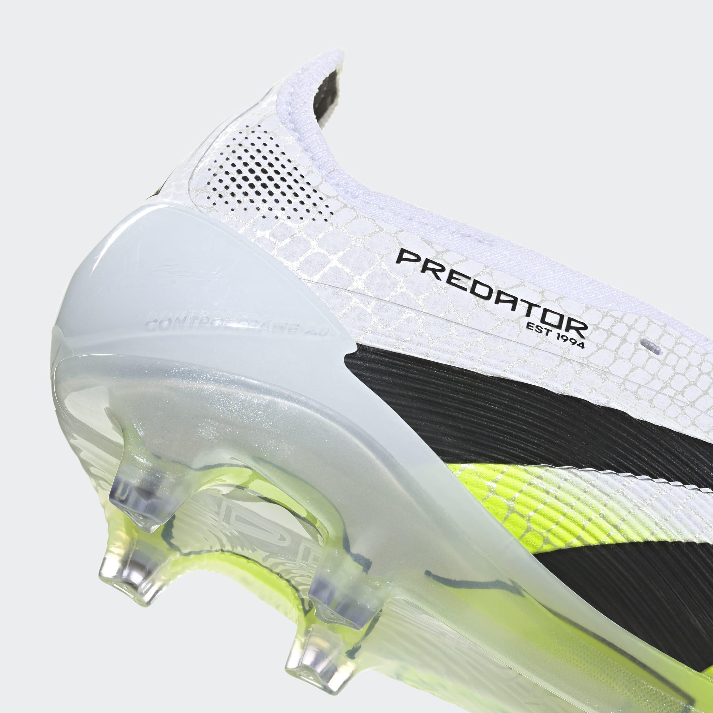 Unisex Predator Elite Fold-Over Tongue Firm Ground Boots, White, A701_ONE, large image number 5