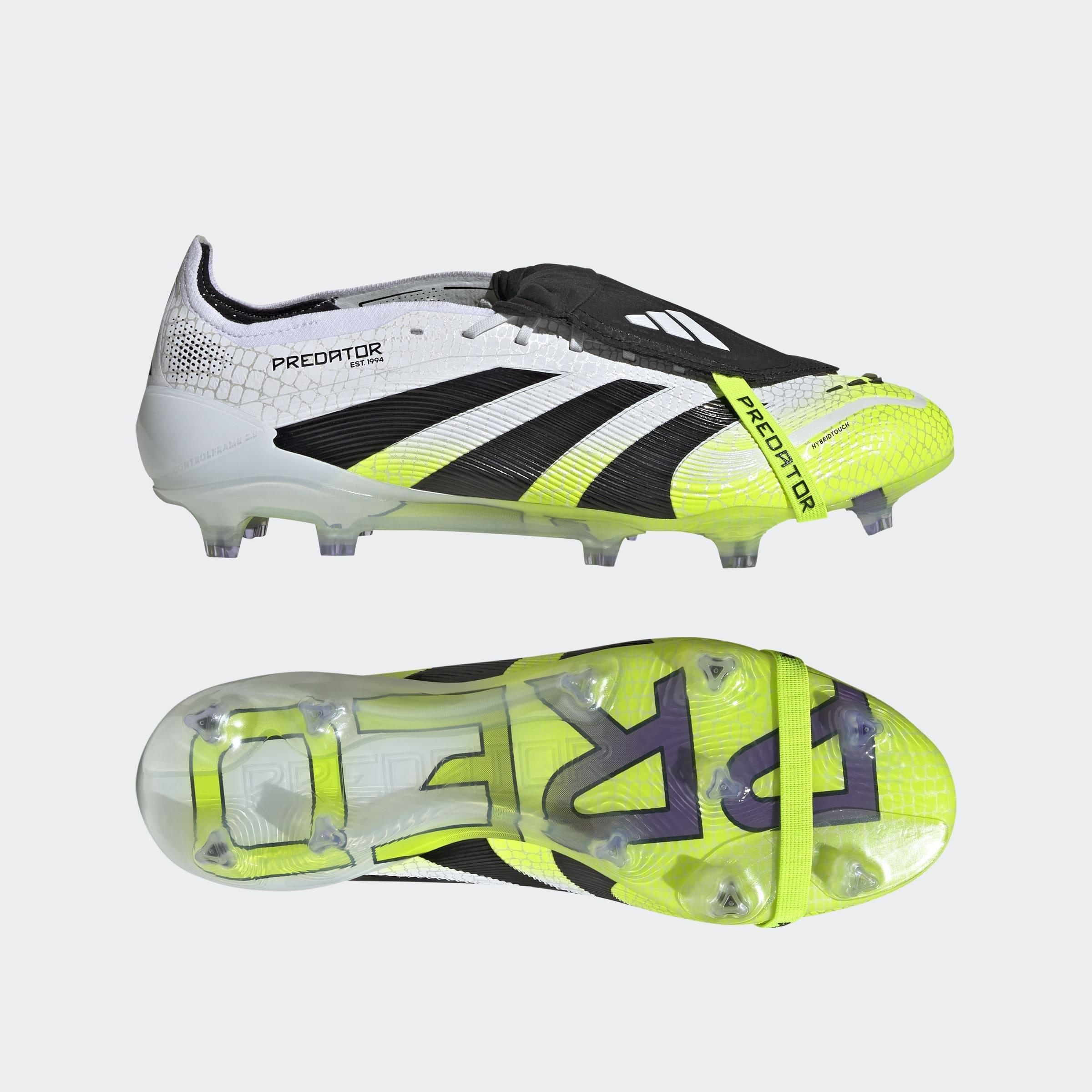 Unisex Predator Elite Fold-Over Tongue Firm Ground Boots, White, A701_ONE, large image number 7