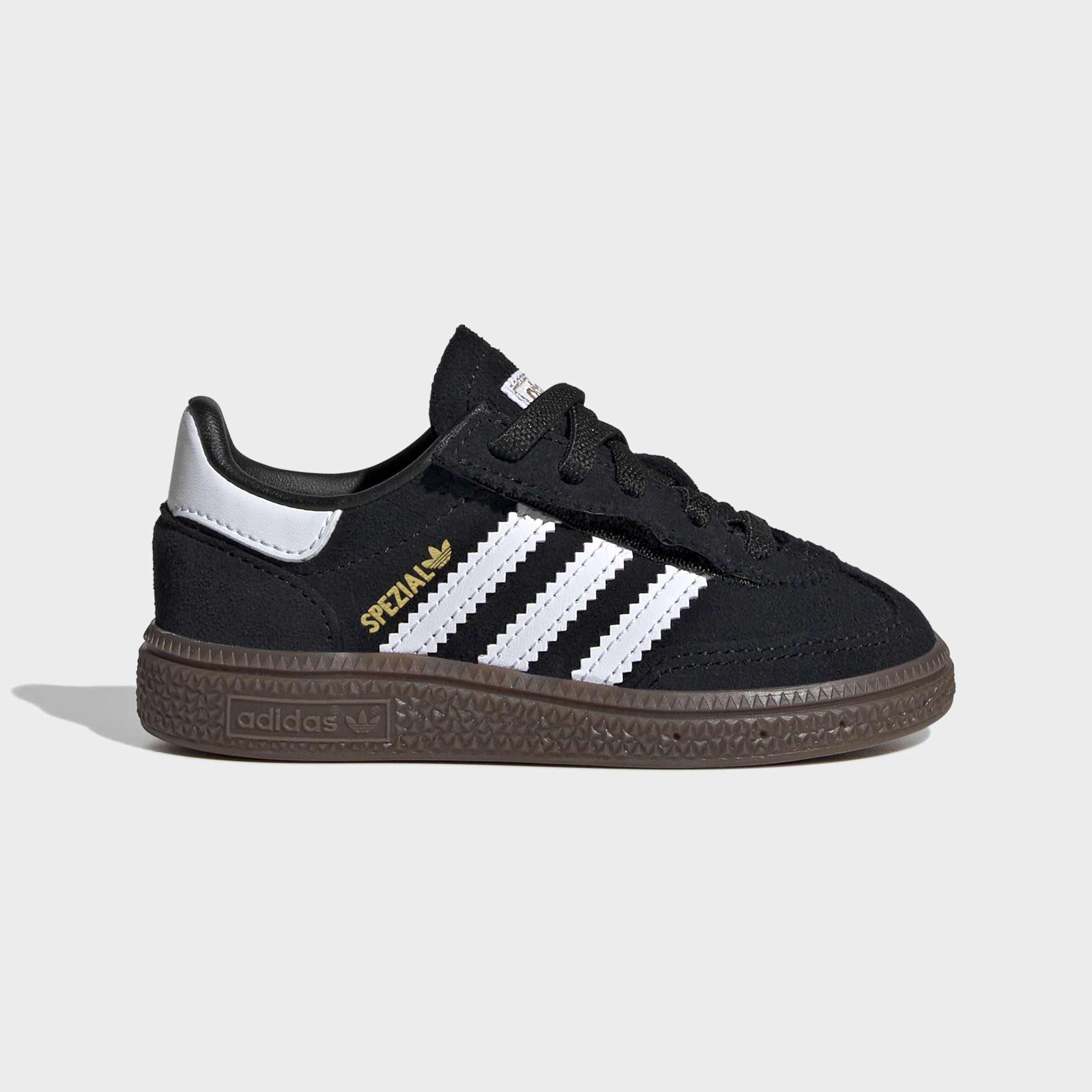 Kids Unisex Handball Spezial Comfort Closure Elastic Lace Shoes, Black