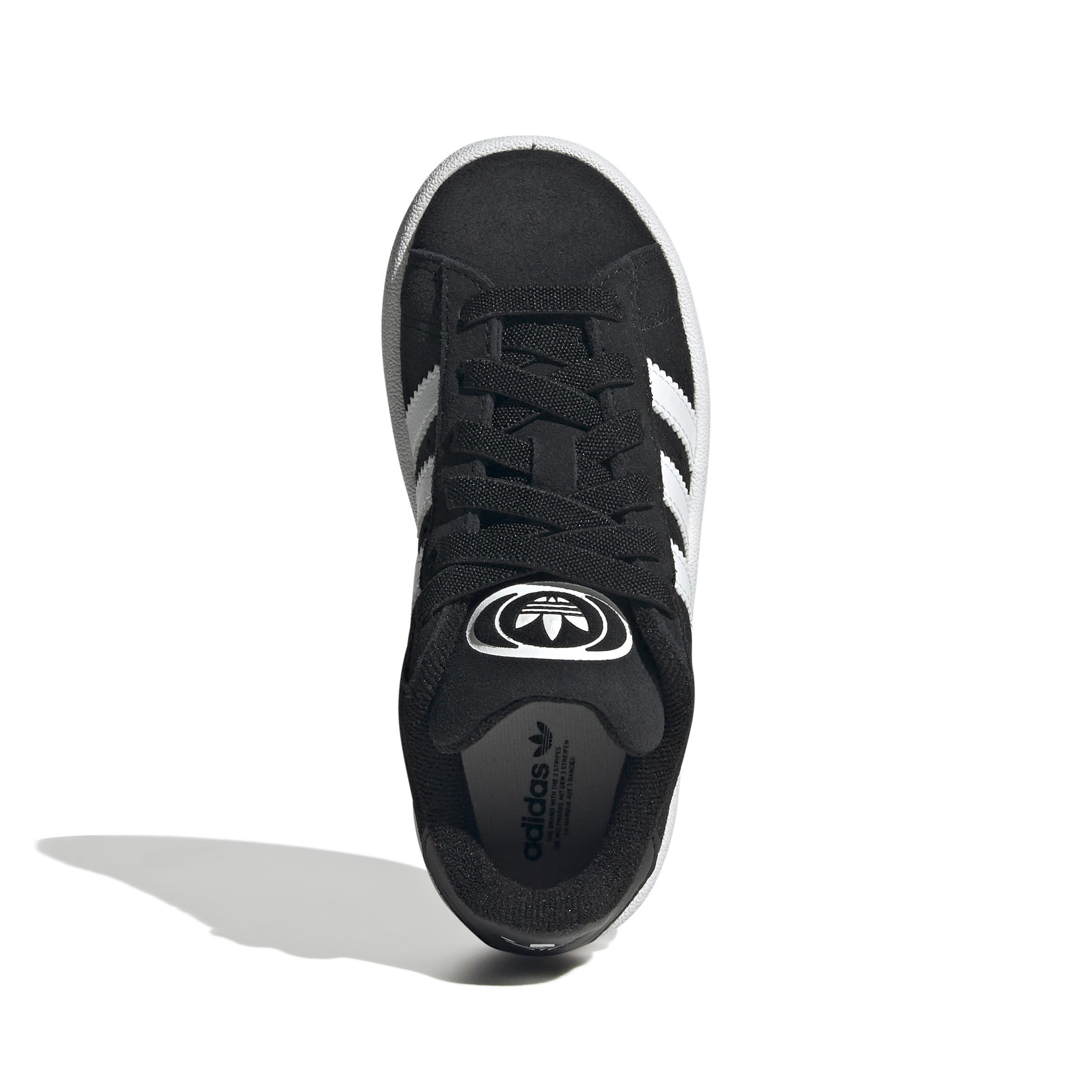 Unisex Kids Campus 00s Elastic Lace Shoes, Black, , large image number 1