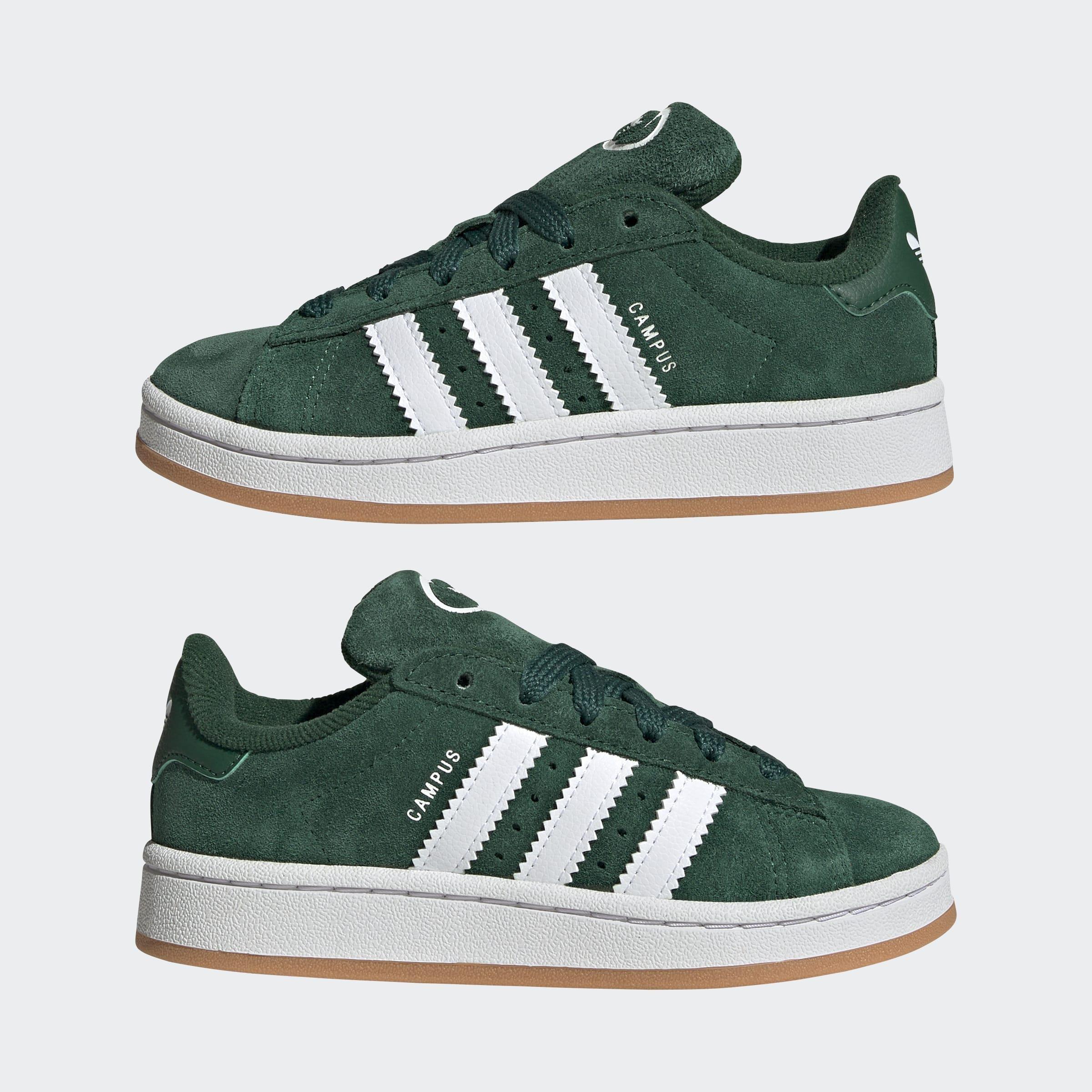 Kids Unisex Campus 00S Elastic Lace Shoes, Green, A701_ONE, large image number 8