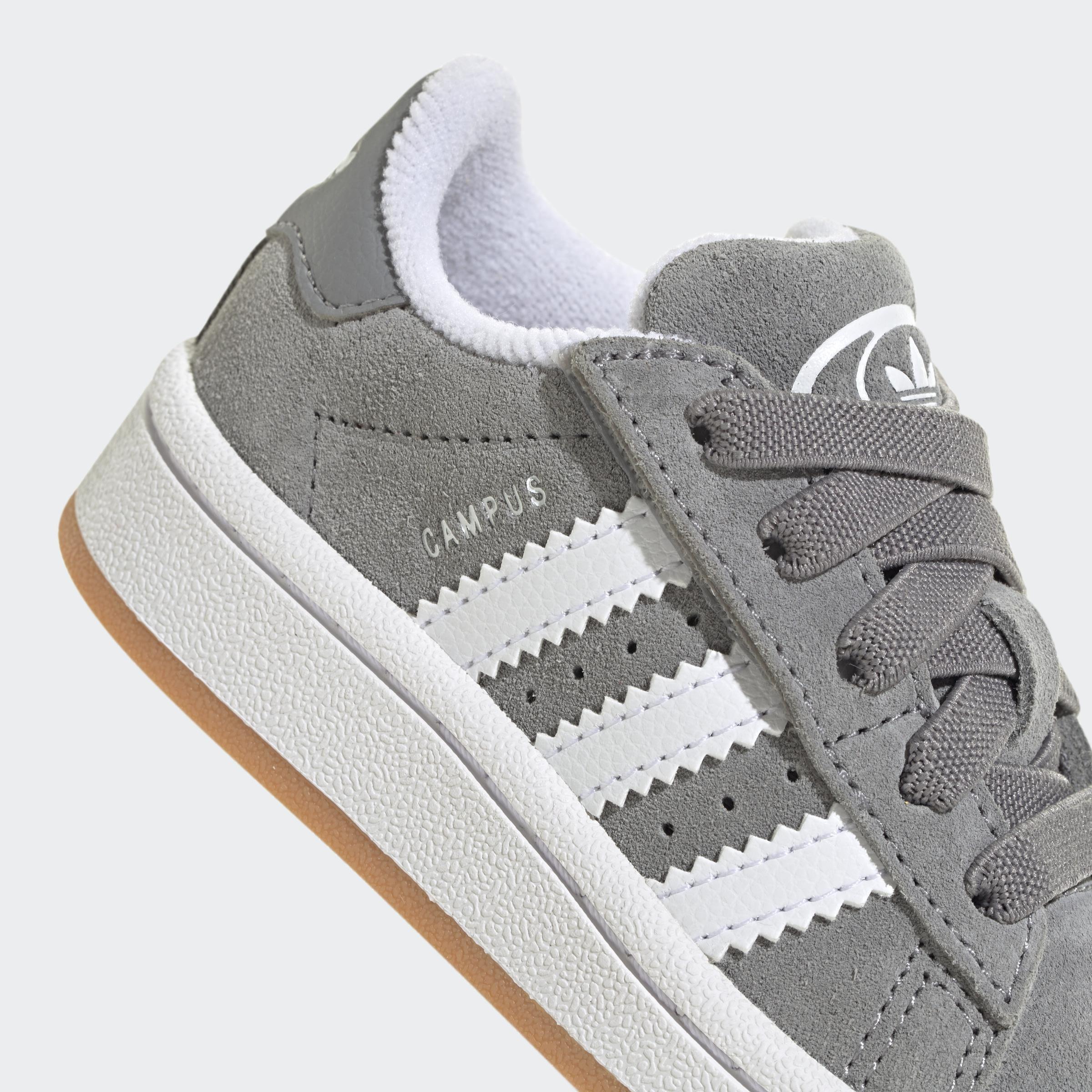 Kids Unisex Campus 00s Comfort Closure Elastic Lace Shoes, Grey, A701_ONE, large image number 6