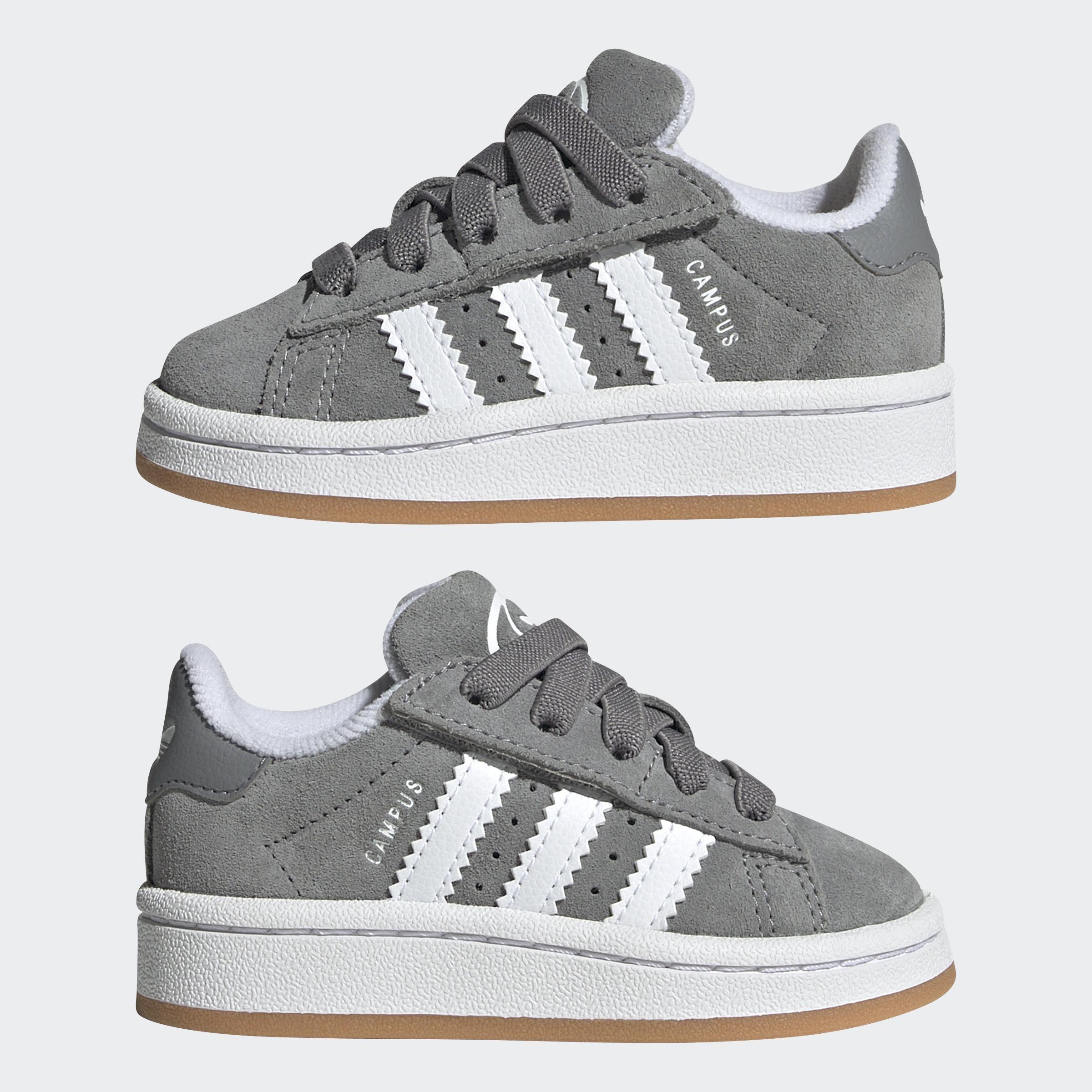 Kids Unisex Campus 00s Comfort Closure Elastic Lace Shoes, Grey, A701_ONE, large image number 7