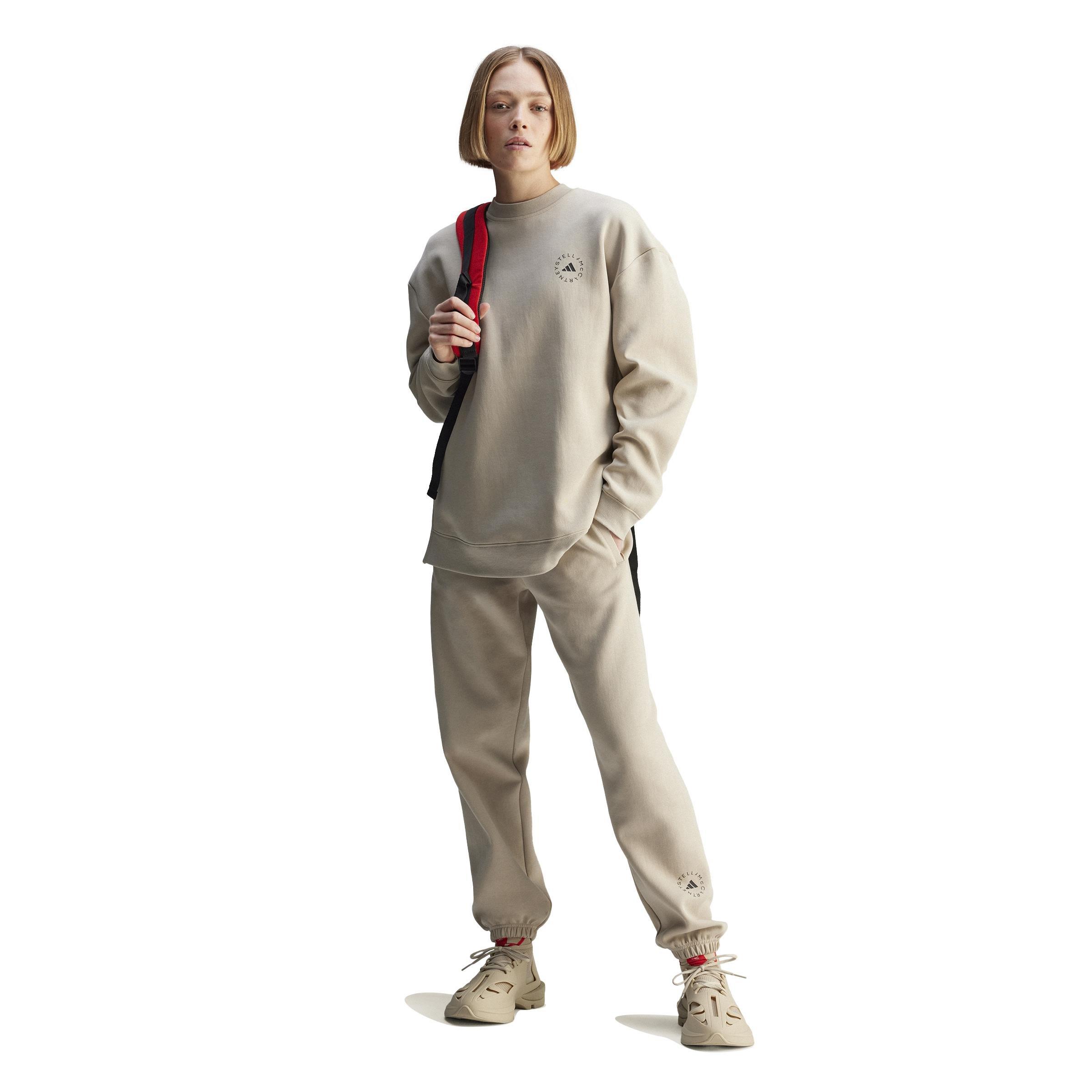 adidas by Stella McCartney Loose Sweat Tracksuit Bottoms, Beige, A701_ONE, large image number 5