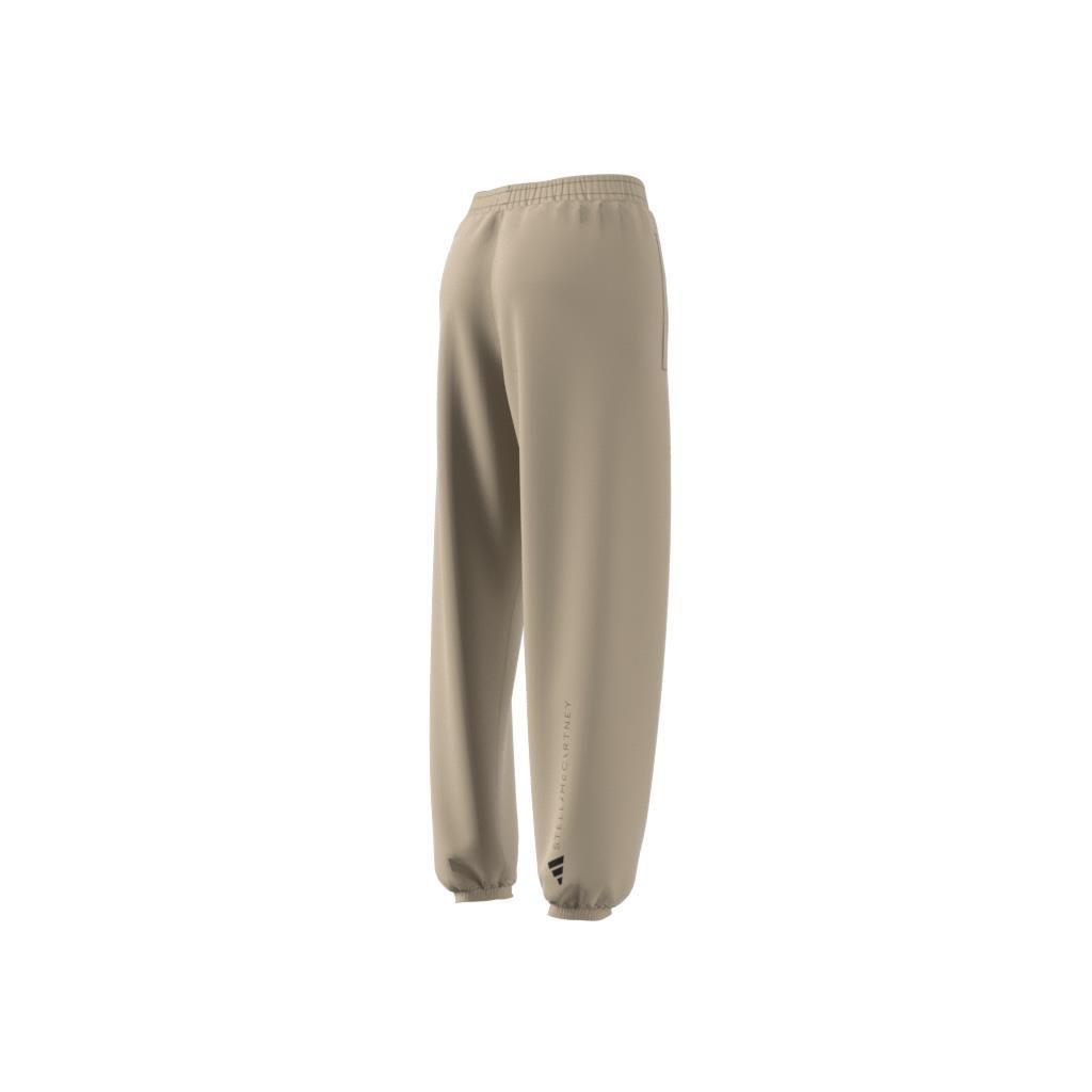 adidas by Stella McCartney Loose Sweat Tracksuit Bottoms, Beige, A701_ONE, large image number 6