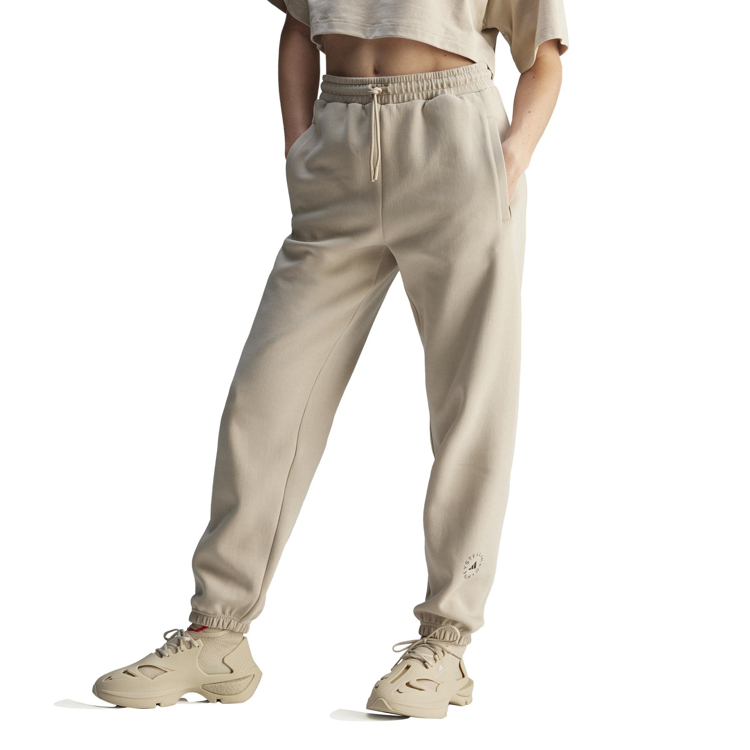 adidas by Stella McCartney Loose Sweat Tracksuit Bottoms, Beige, A701_ONE, large image number 12