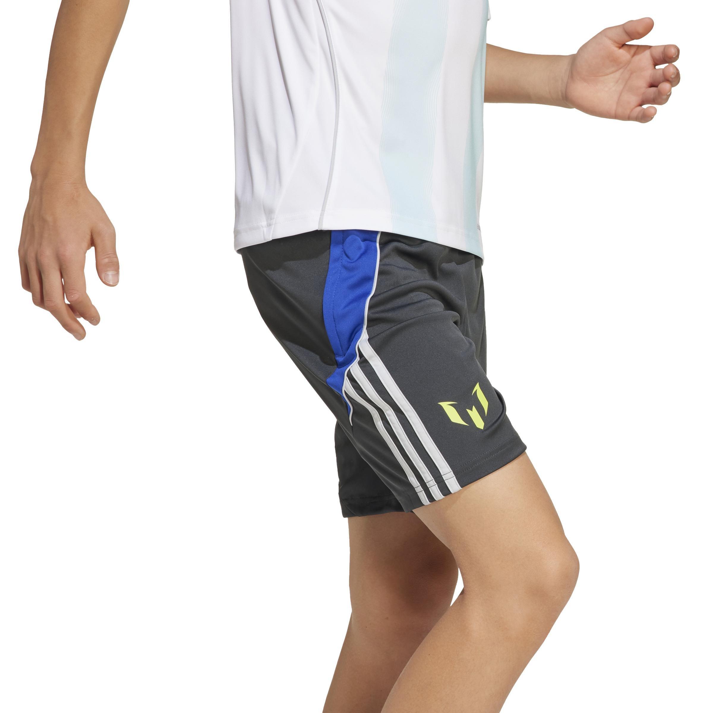 Unisex Kids Messi Shorts, Grey, , large image number 3