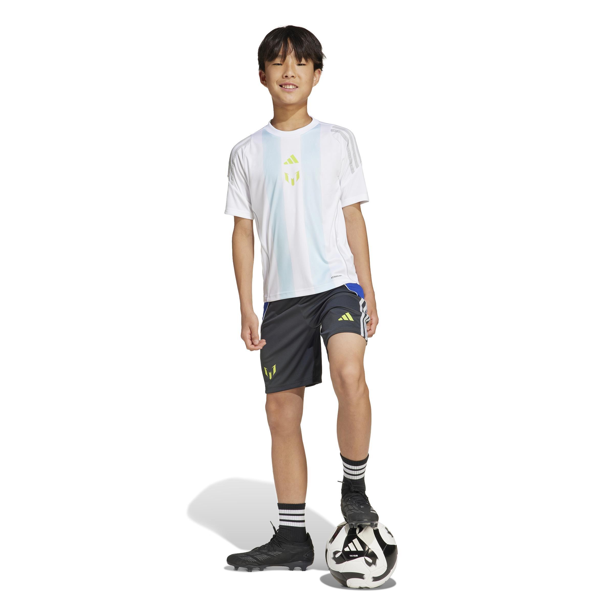 Unisex Kids Messi Shorts, Grey, , large image number 5