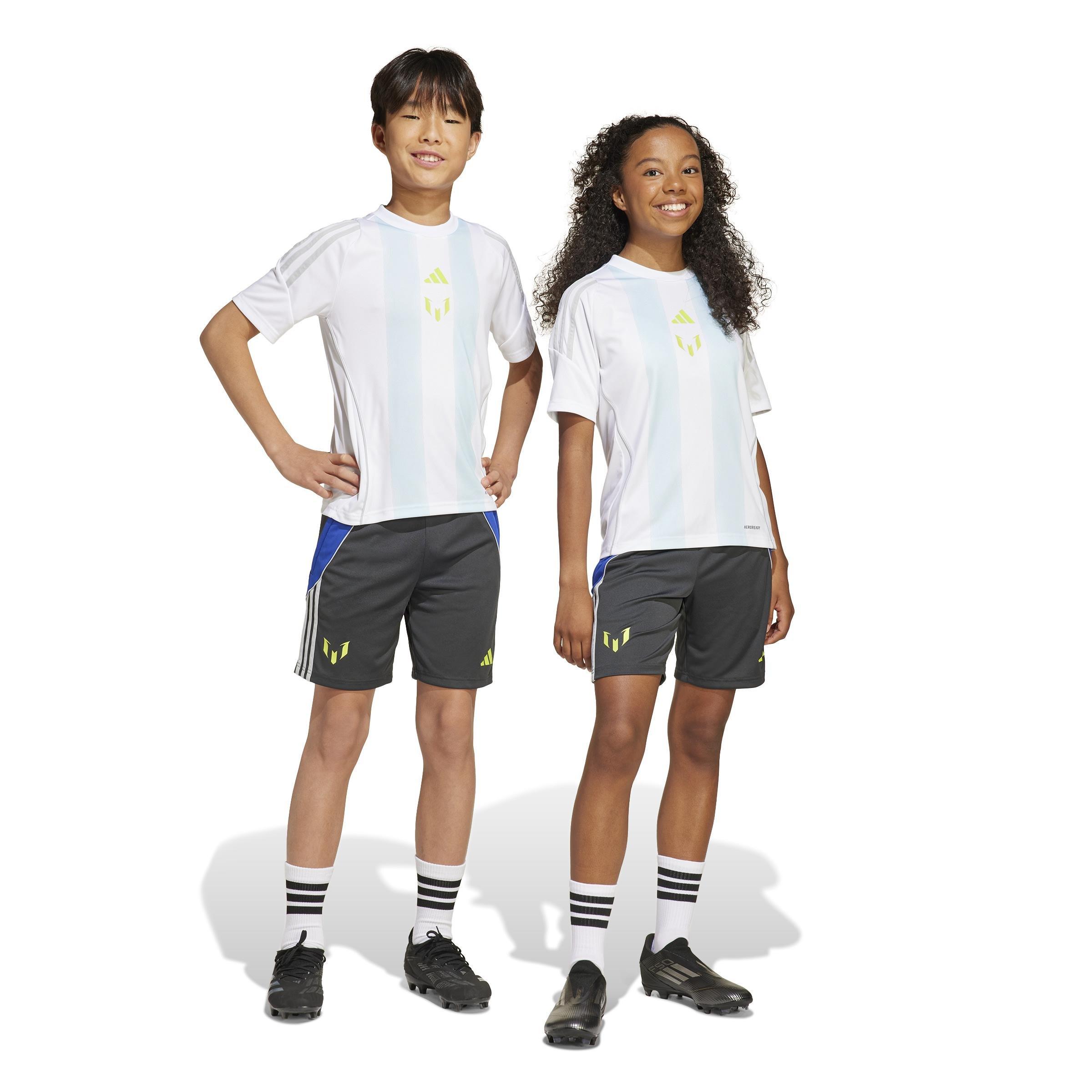 Unisex Kids Messi Shorts, Grey, , large image number 8