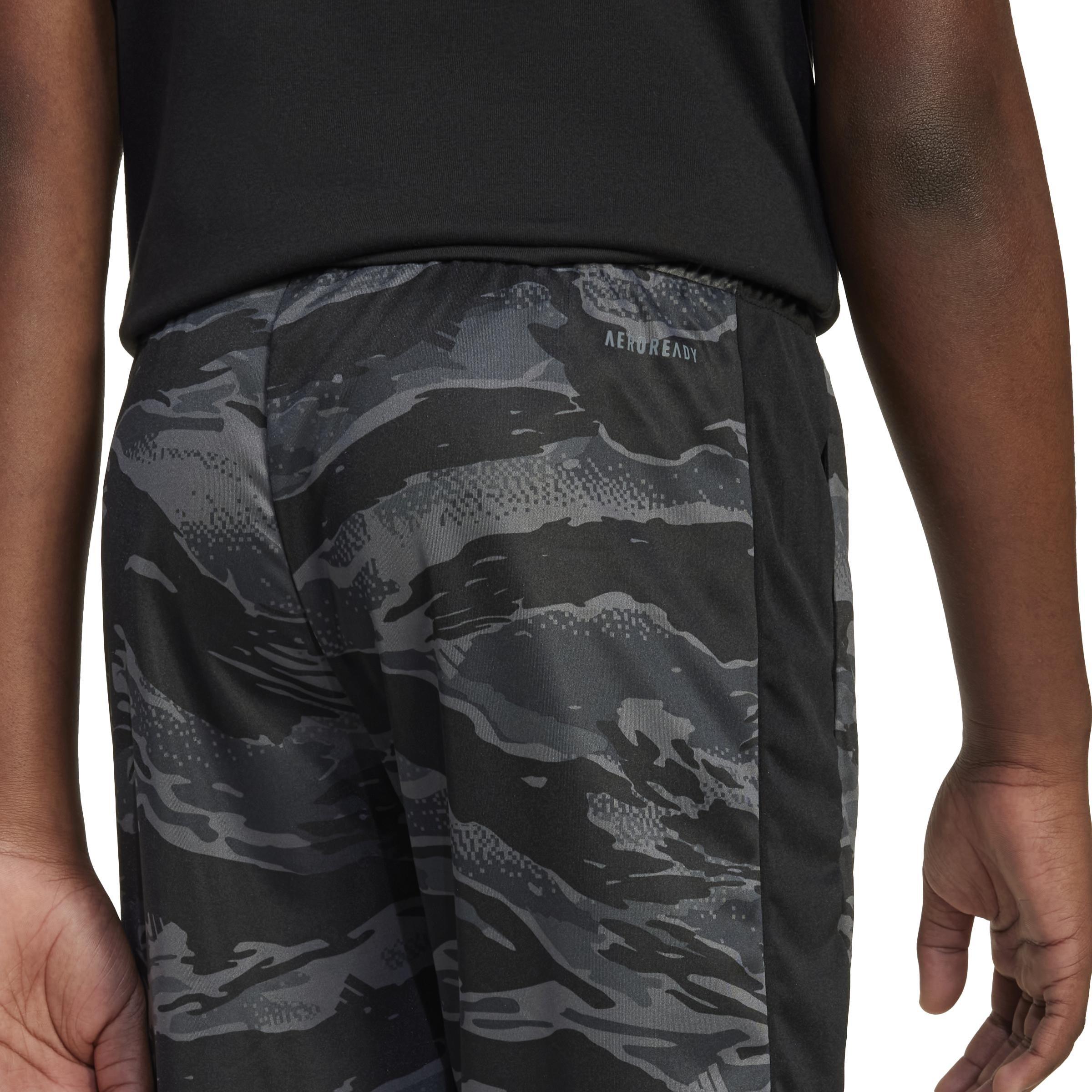 Unisex Kids Train Essentials Camo Print Shorts, Black, A701_ONE, large image number 4