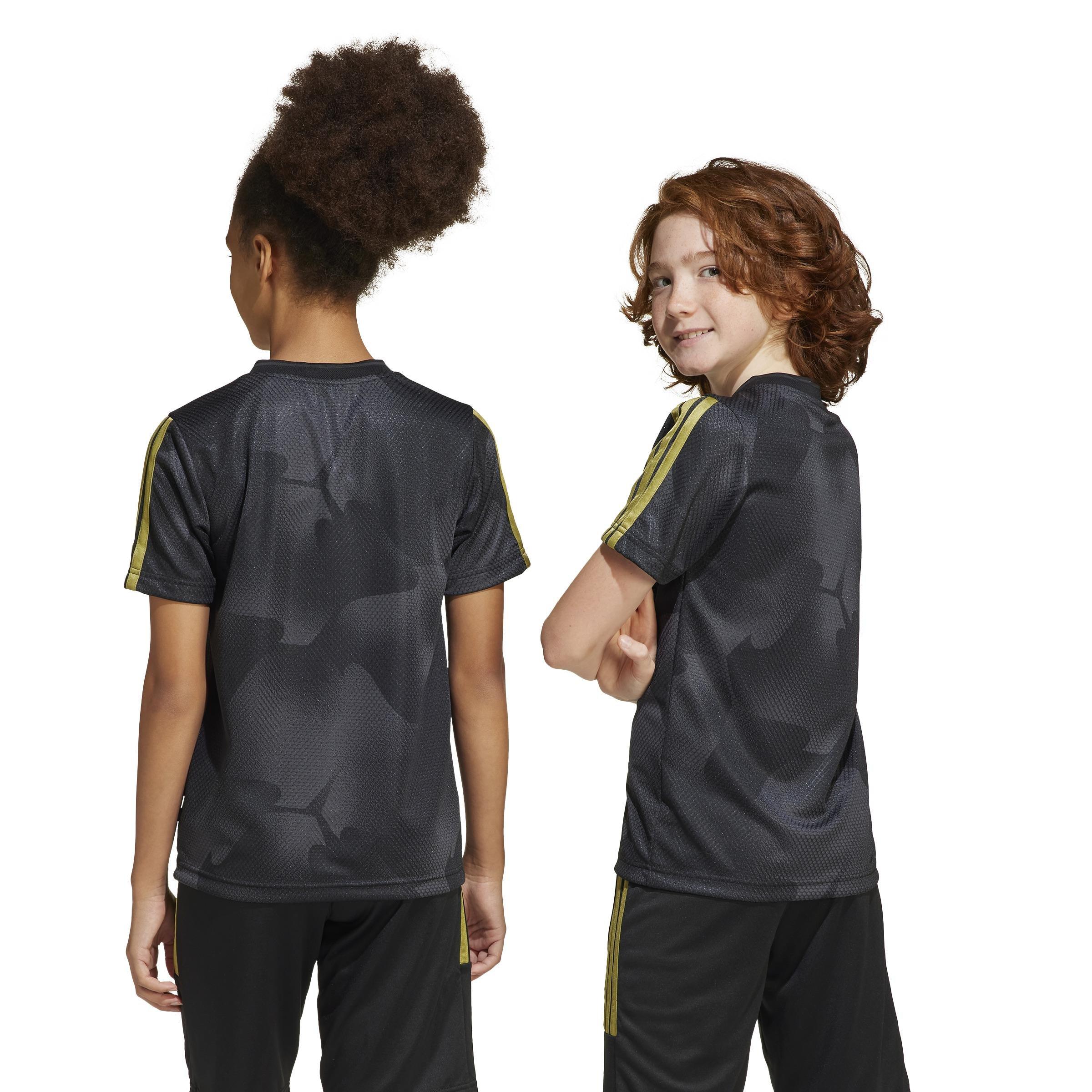Unisex Kids House of Tiro Colors of Football T-Shirt, Black, A701_ONE, large image number 1