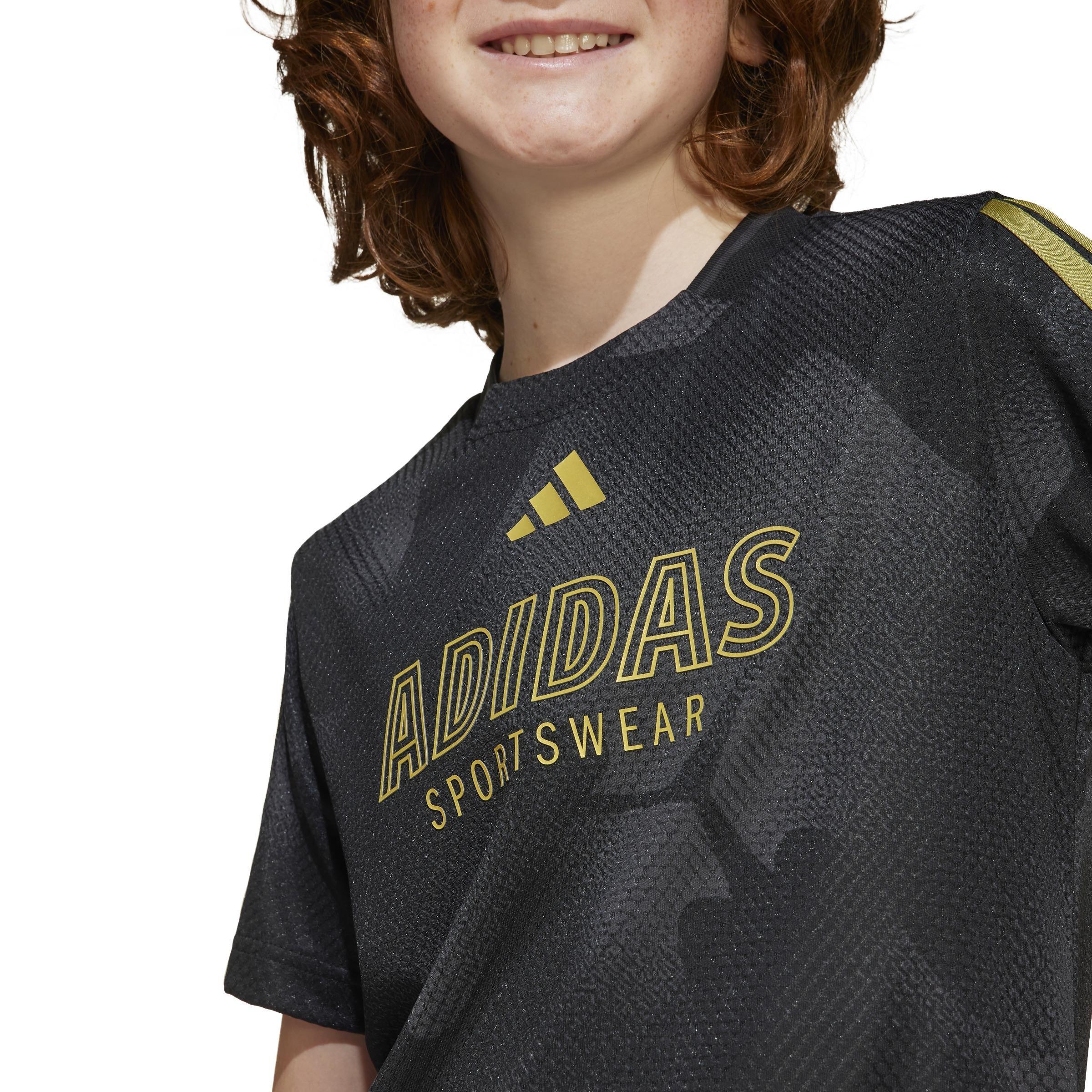 Unisex Kids House of Tiro Colors of Football T-Shirt, Black, A701_ONE, large image number 3