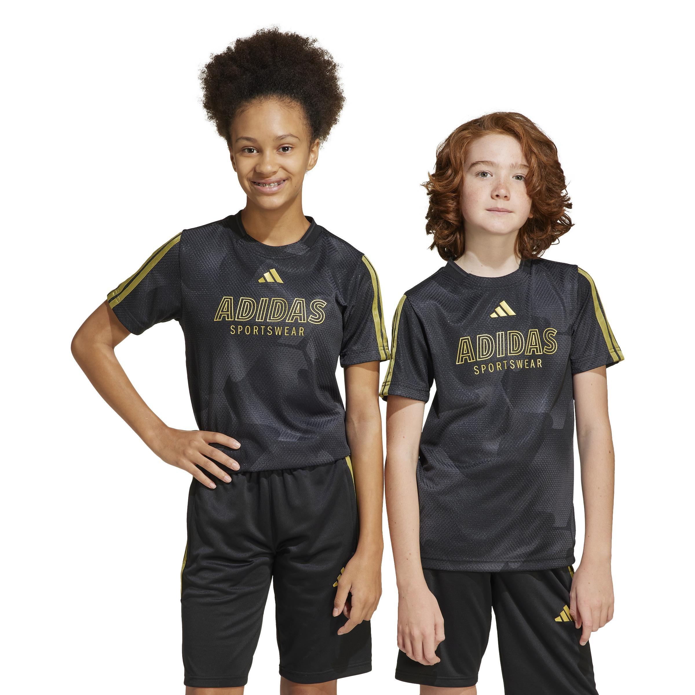 Unisex Kids House of Tiro Colors of Football T-Shirt, Black, A701_ONE, large image number 14