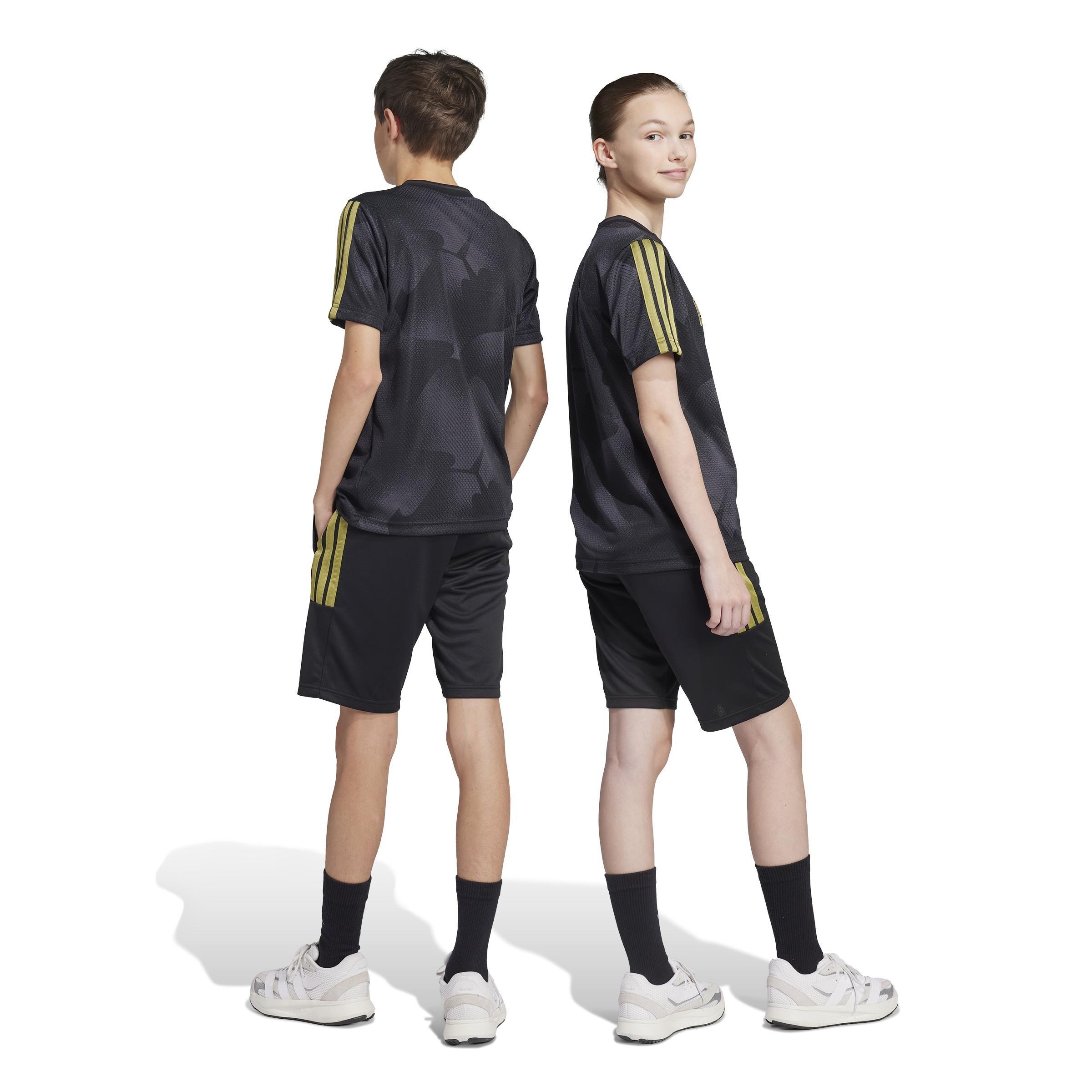 Unisex Kids House of Tiro Colors of Football Shorts, Black, A701_ONE, large image number 1