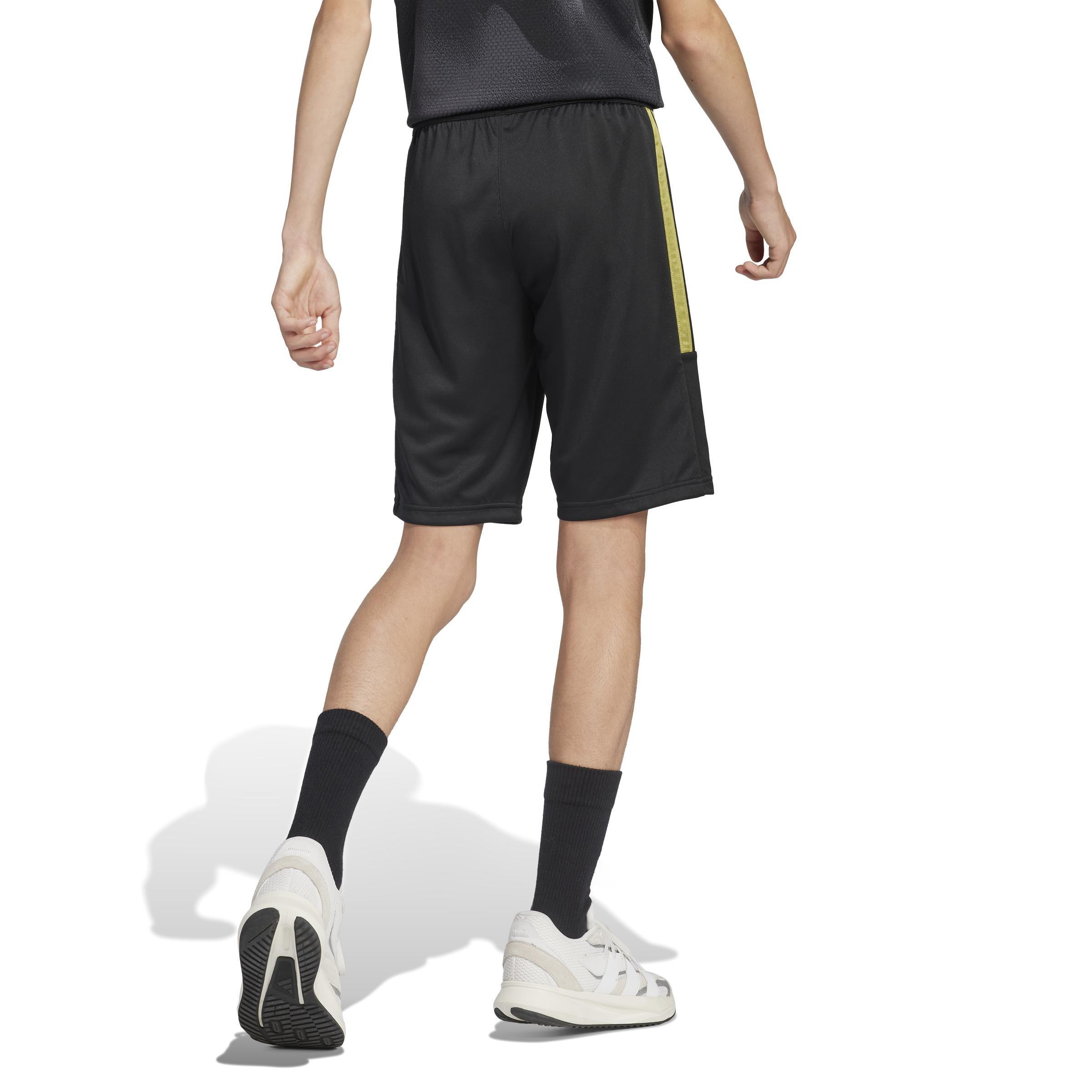 Unisex Kids House of Tiro Colors of Football Shorts, Black, A701_ONE, large image number 2