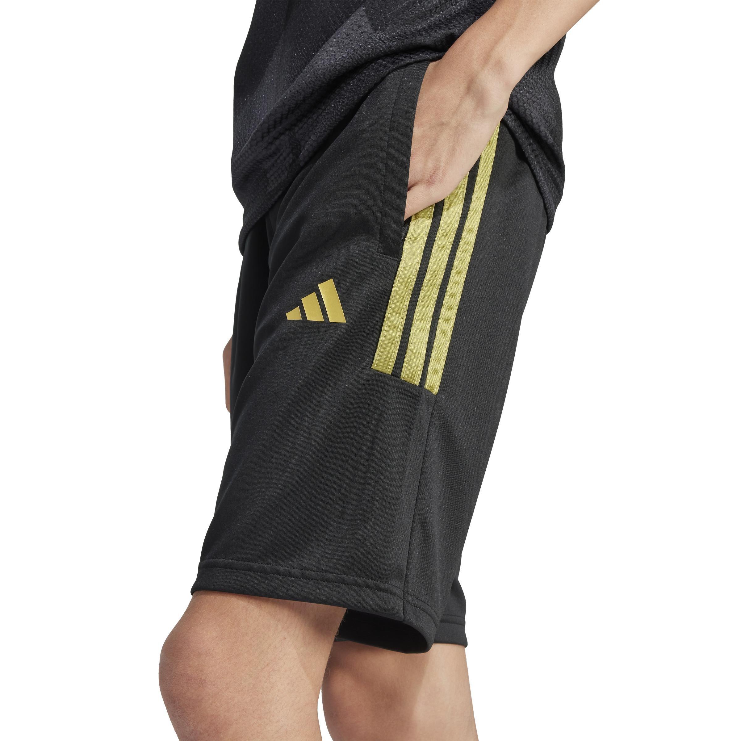 Unisex Kids House of Tiro Colors of Football Shorts, Black, A701_ONE, large image number 4
