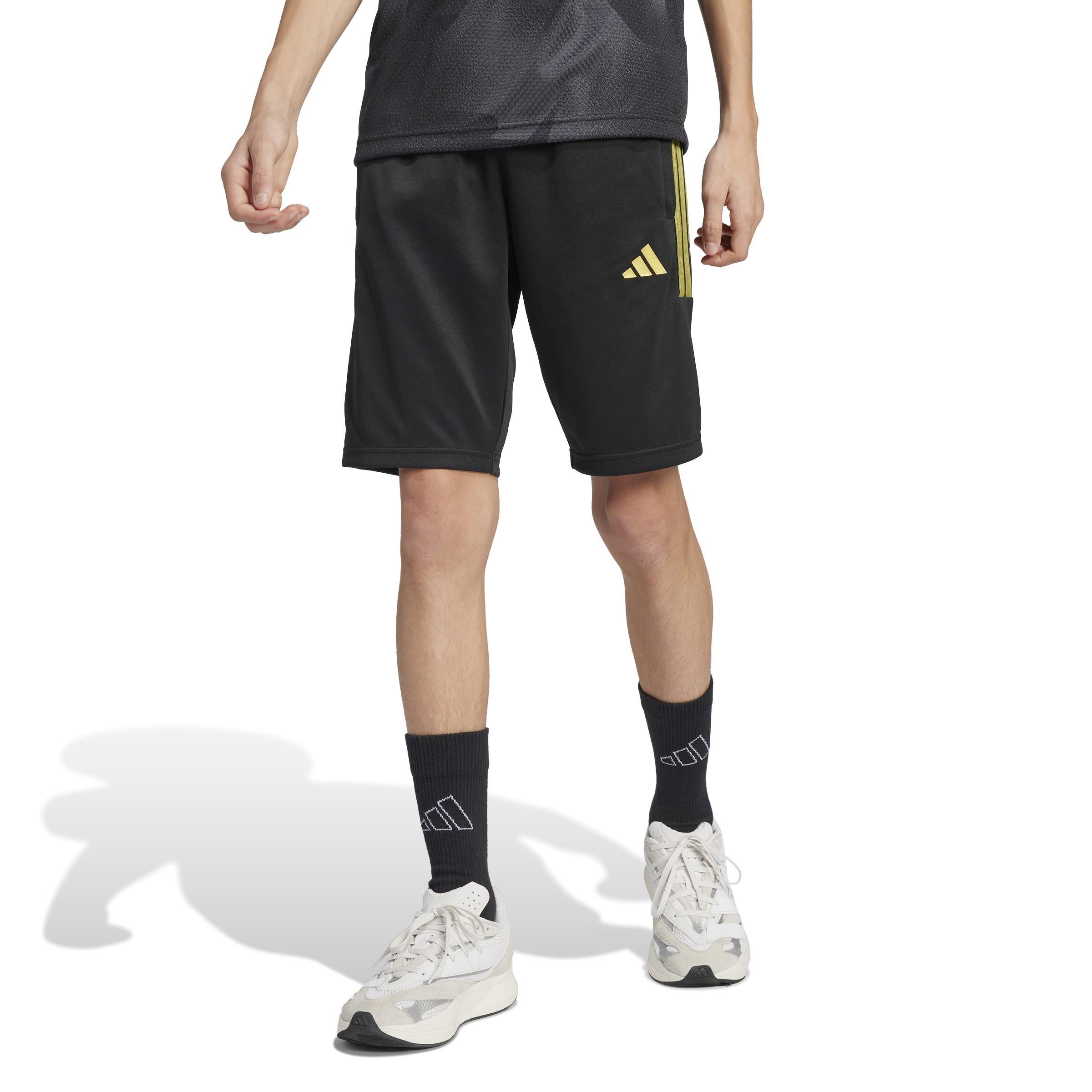 Unisex Kids House of Tiro Colors of Football Shorts, Black, A701_ONE, large image number 10