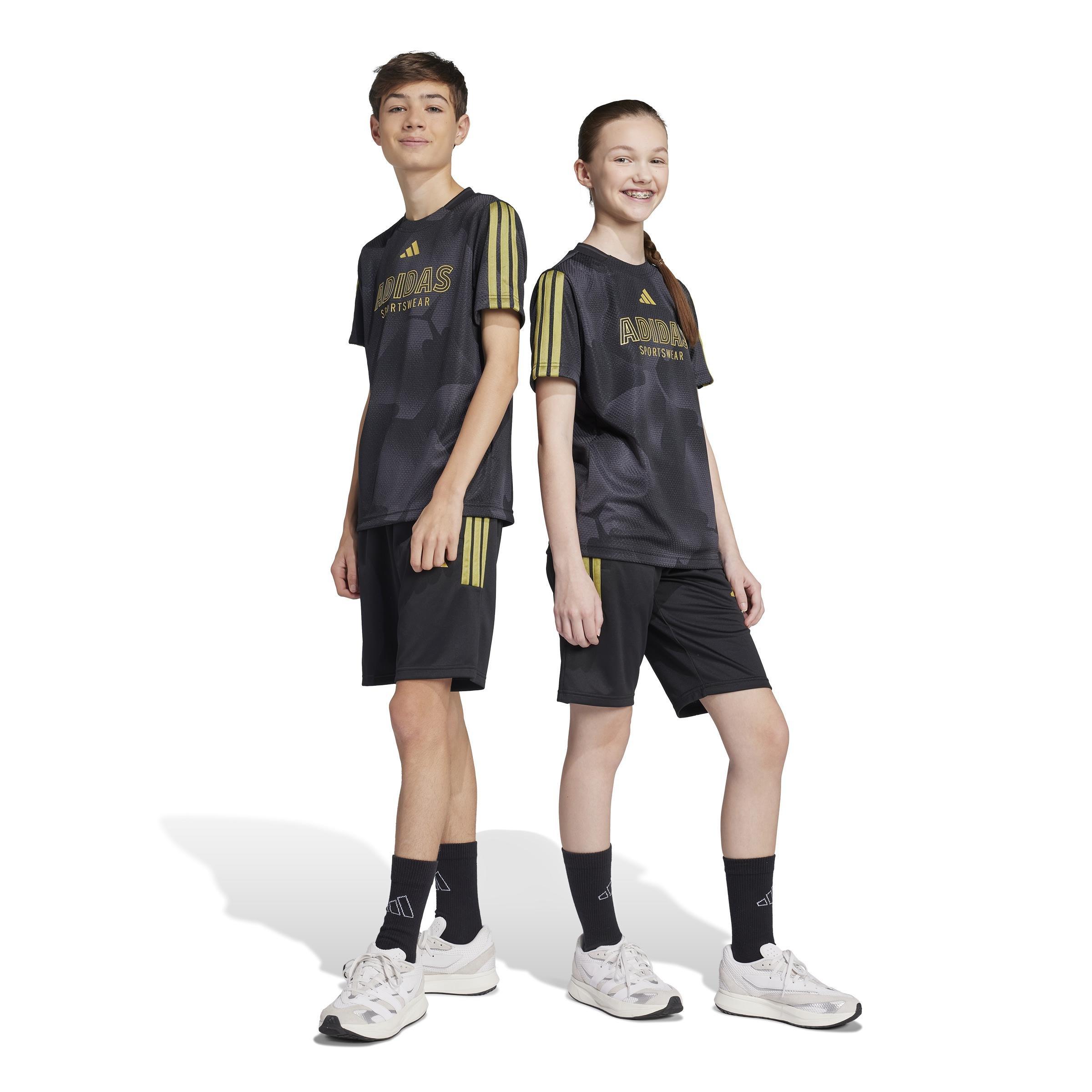 Unisex Kids House of Tiro Colors of Football Shorts, Black, A701_ONE, large image number 12
