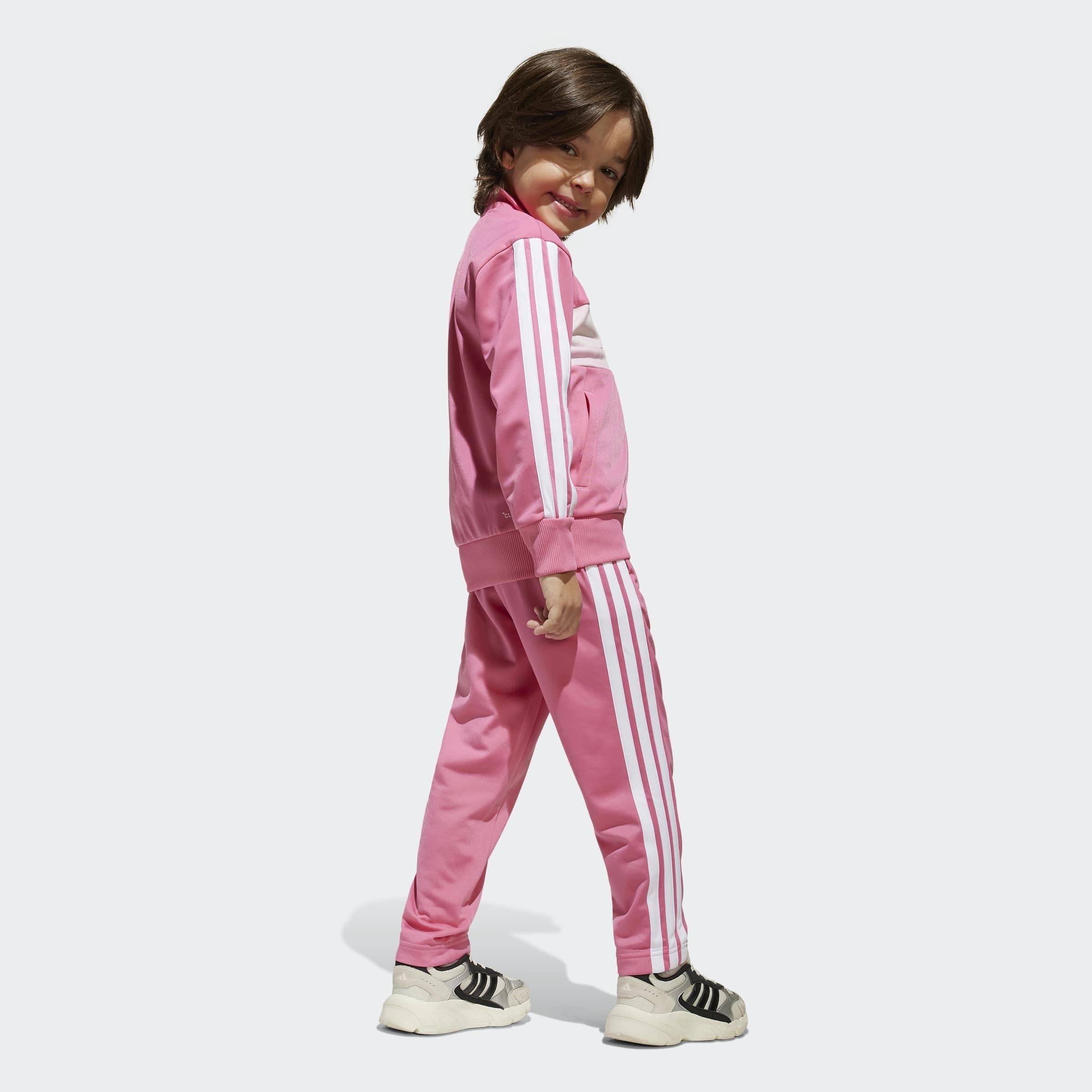 Kids Unisex Seasonal Essentials Tiberio 3-Stripes Tricot Track Suit, Pink, A701_ONE, large image number 4