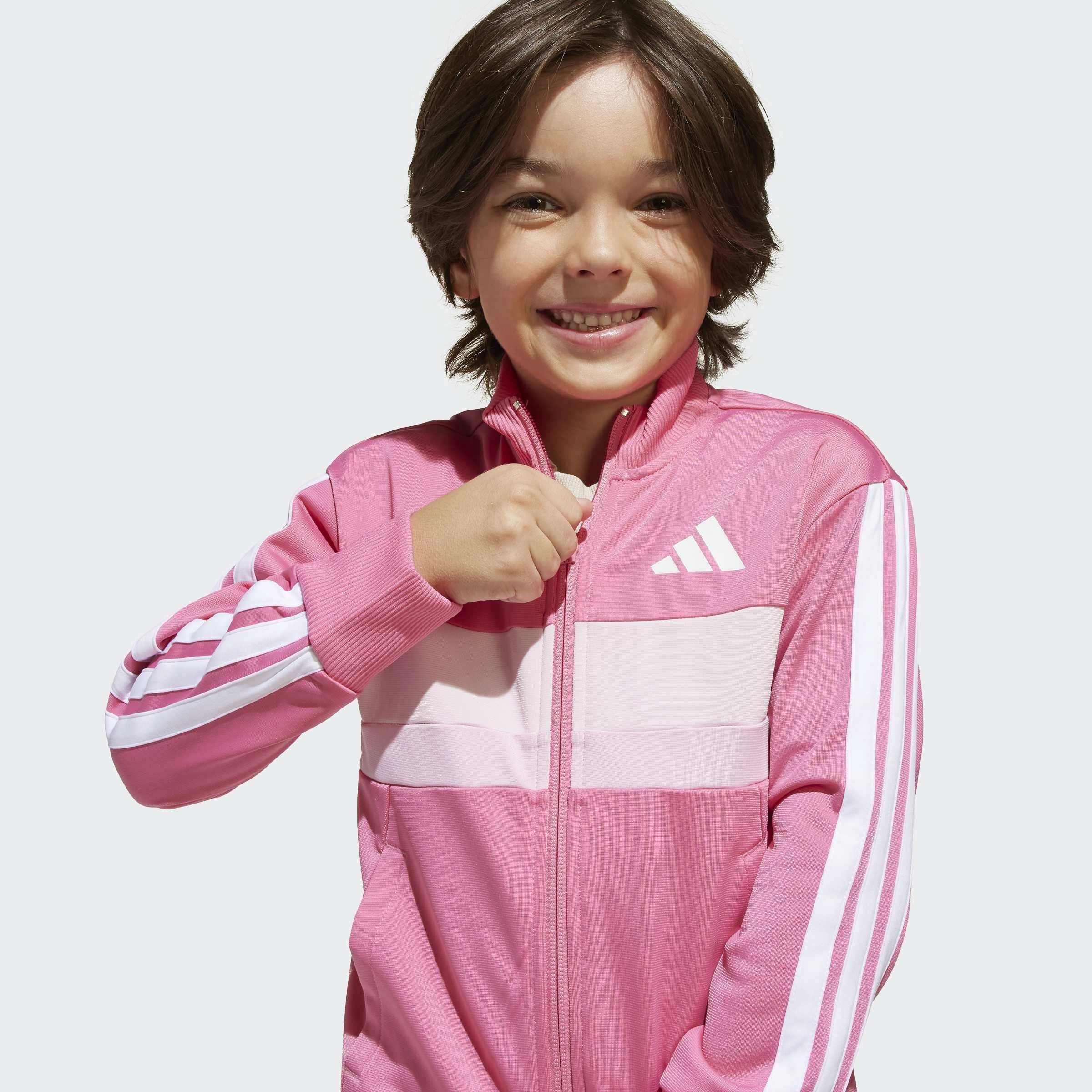 Kids Unisex Seasonal Essentials Tiberio 3-Stripes Tricot Track Suit, Pink, A701_ONE, large image number 9