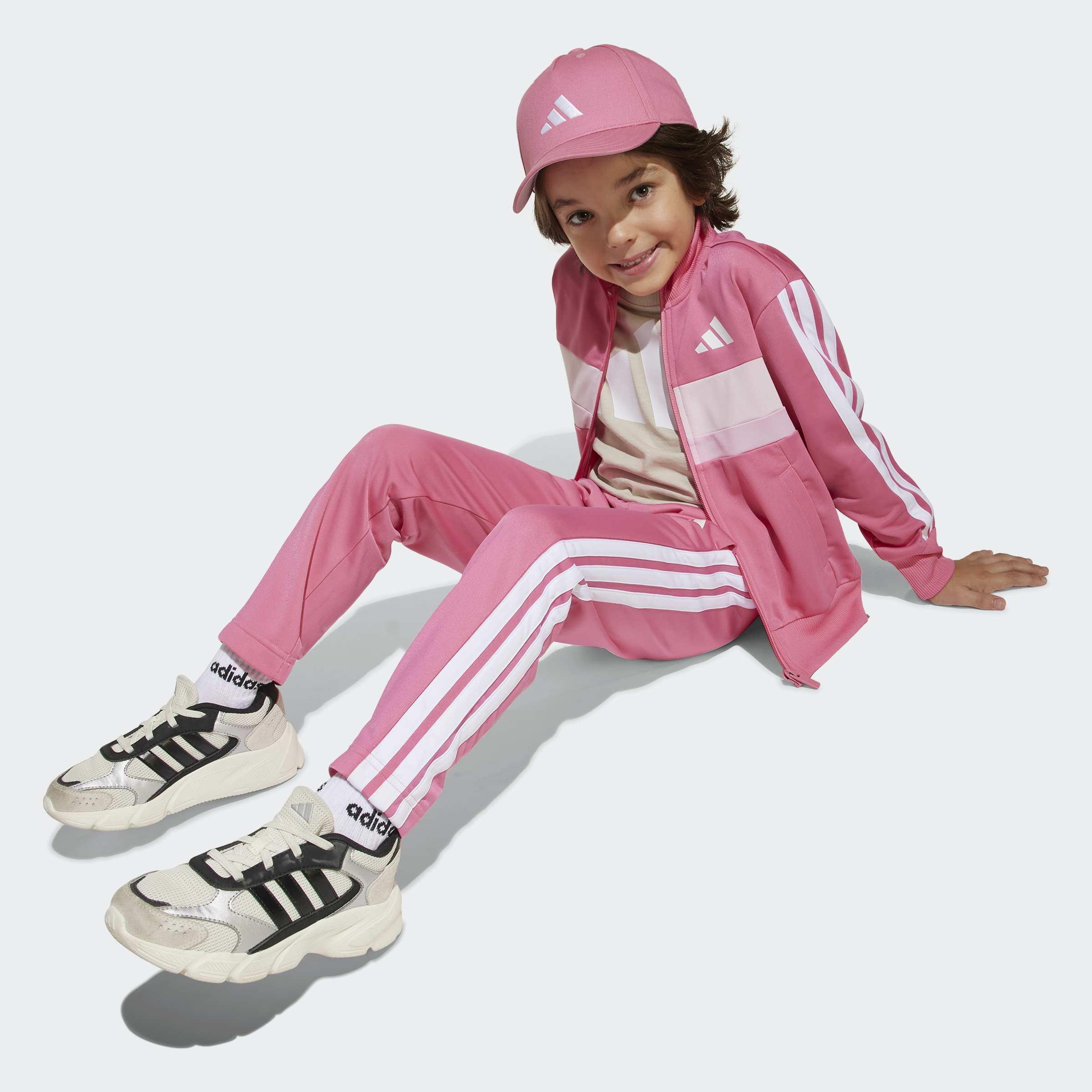 Kids Unisex Seasonal Essentials Tiberio 3-Stripes Tricot Track Suit, Pink, A701_ONE, large image number 13