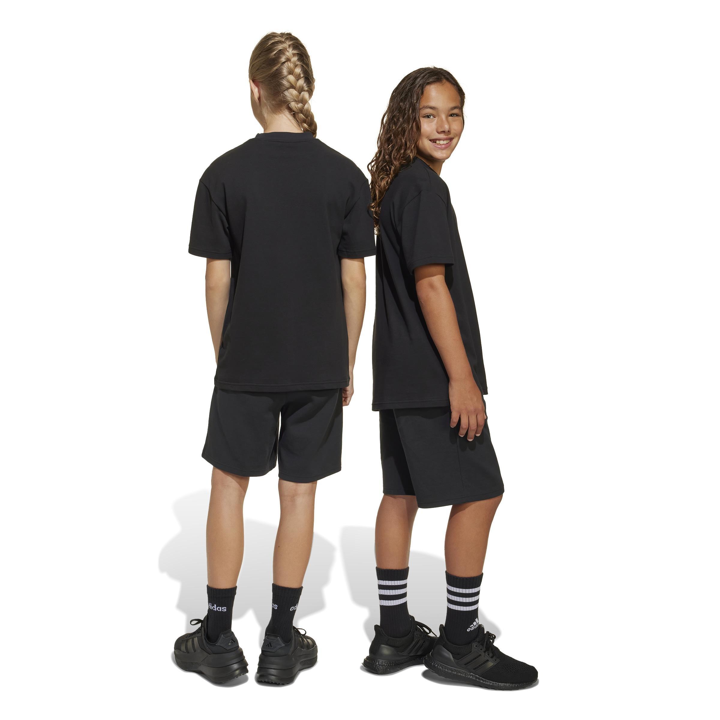 Unisex Kids Future Icons Logo Above-Knee Shorts, Black, , large image number 1